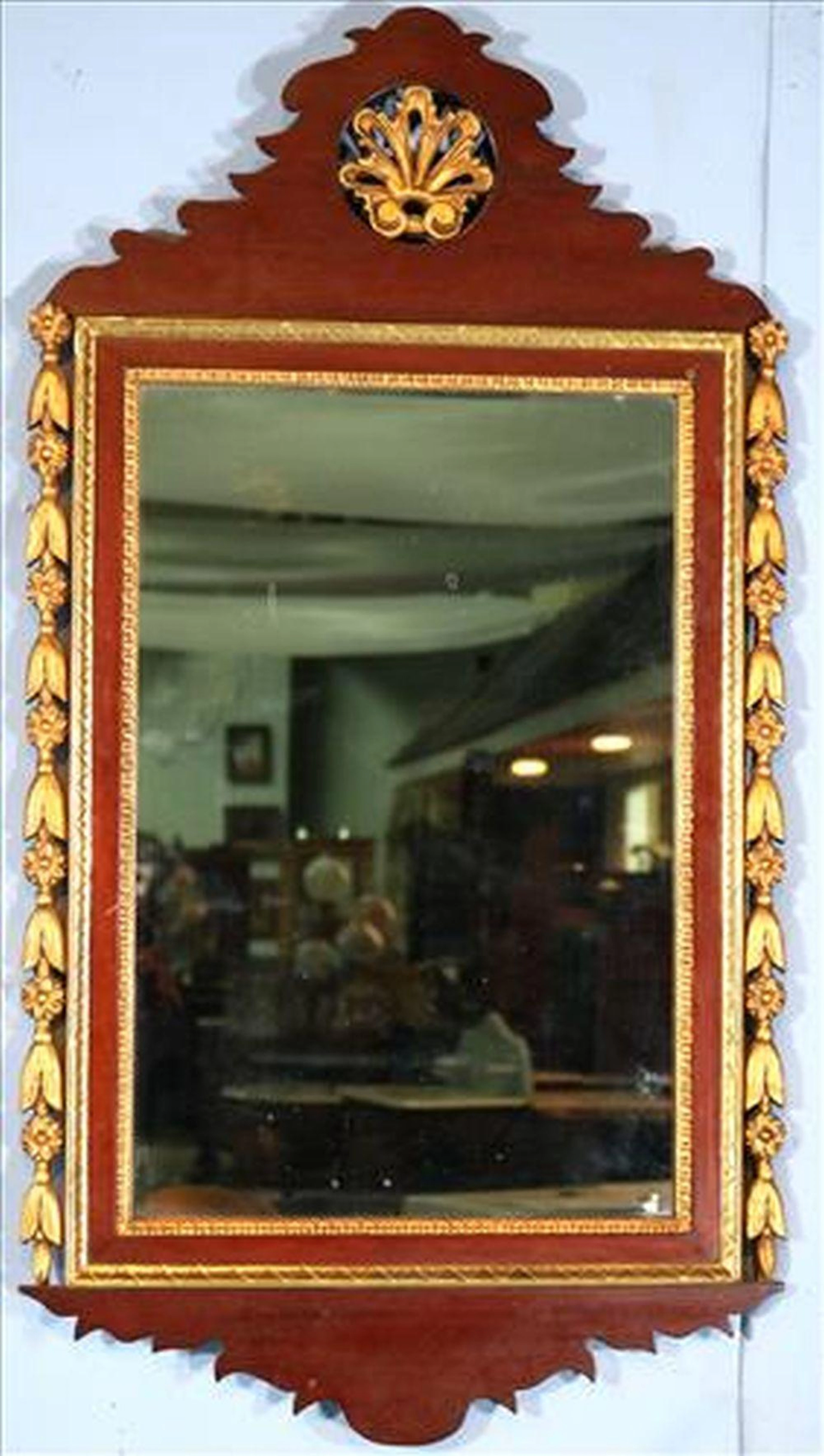 Federal mahogany gold gilded hanging mirror