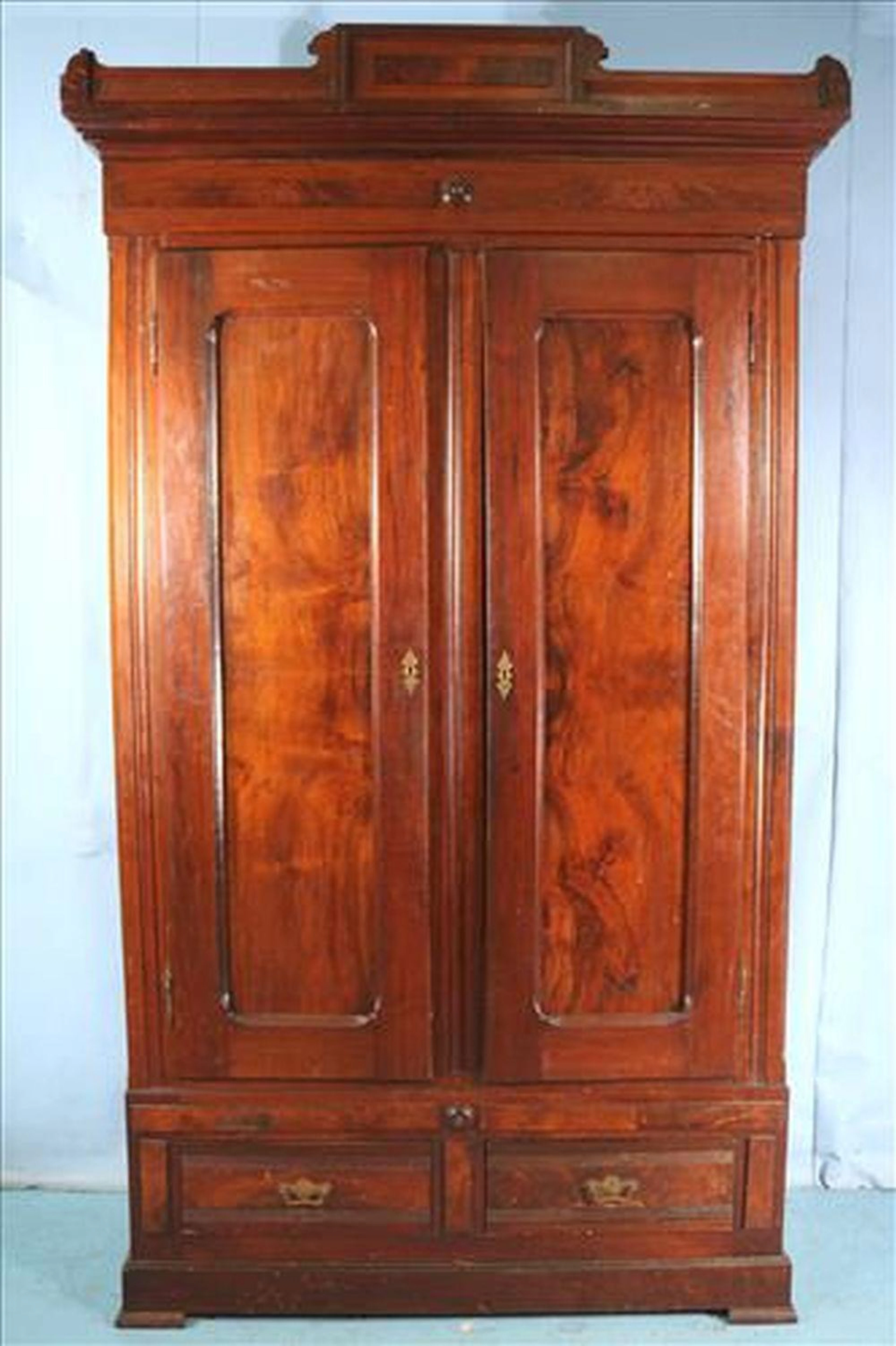 Walnut Eastlake 2 door knock down wardrobe