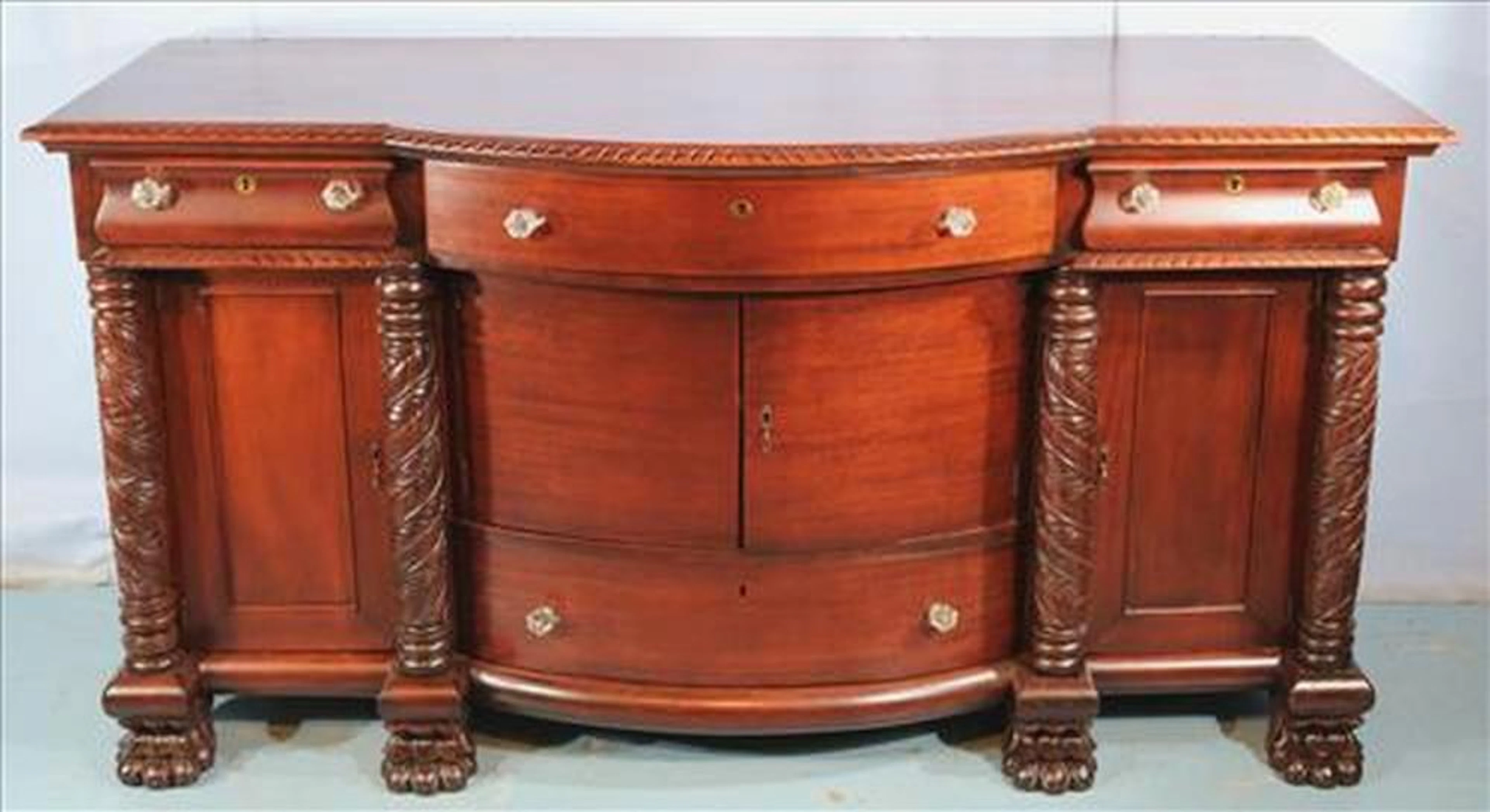 Mahogany Empire sideboard with columns