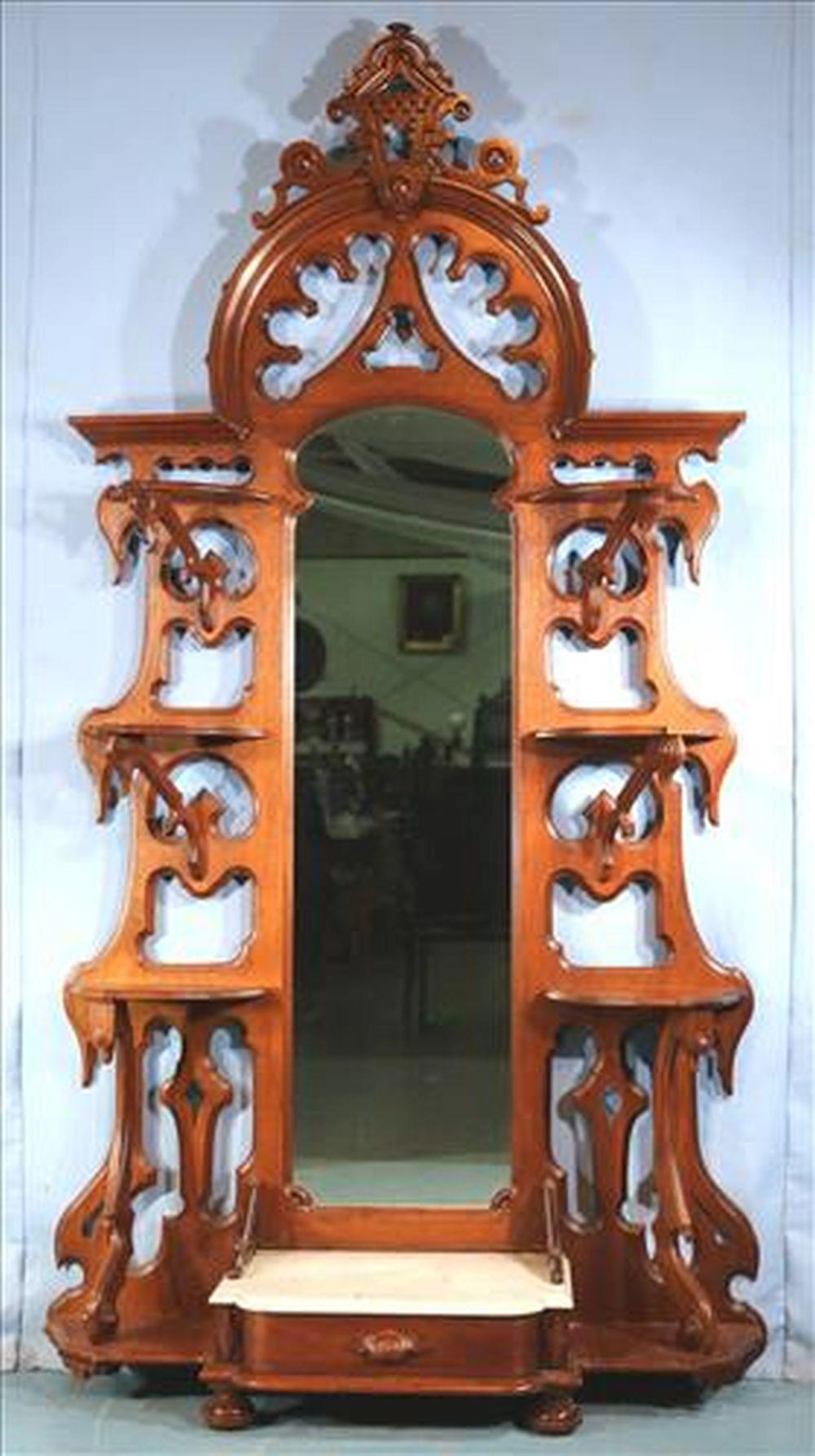 Walnut Victorian etagere, all original