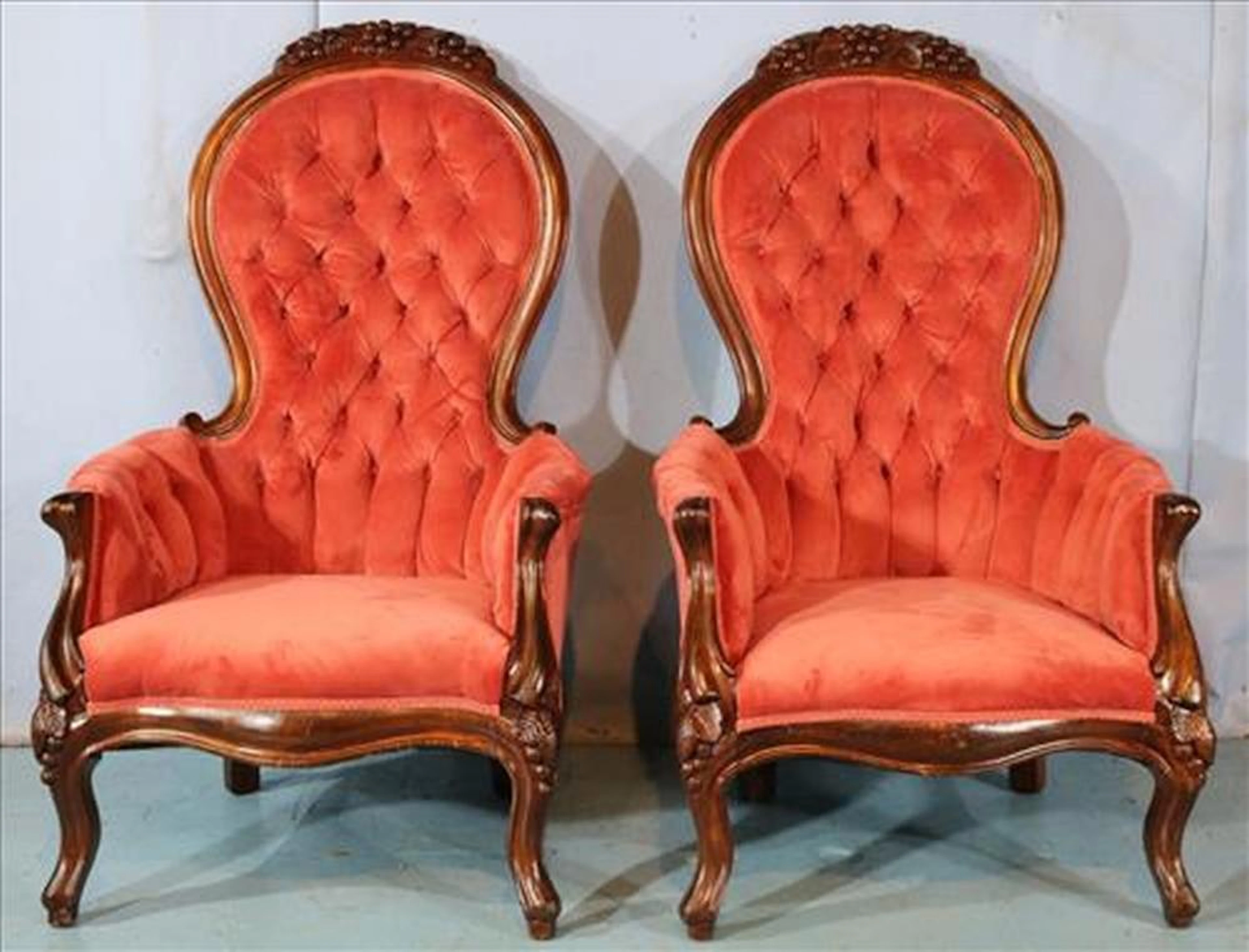2 piece walnut Victorian parlor chairs