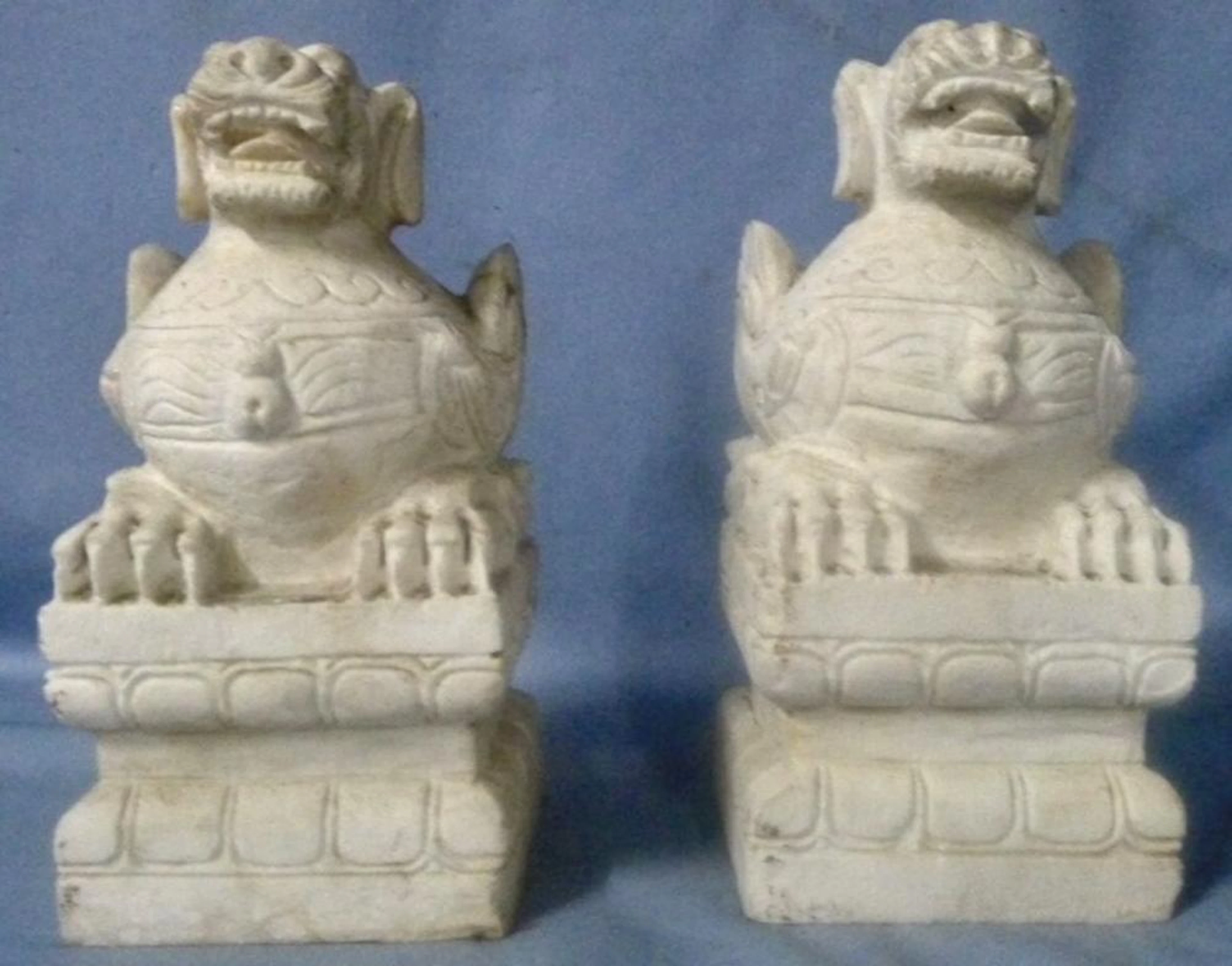 Pair of Marble Garden Gargoyles ( very heavy )