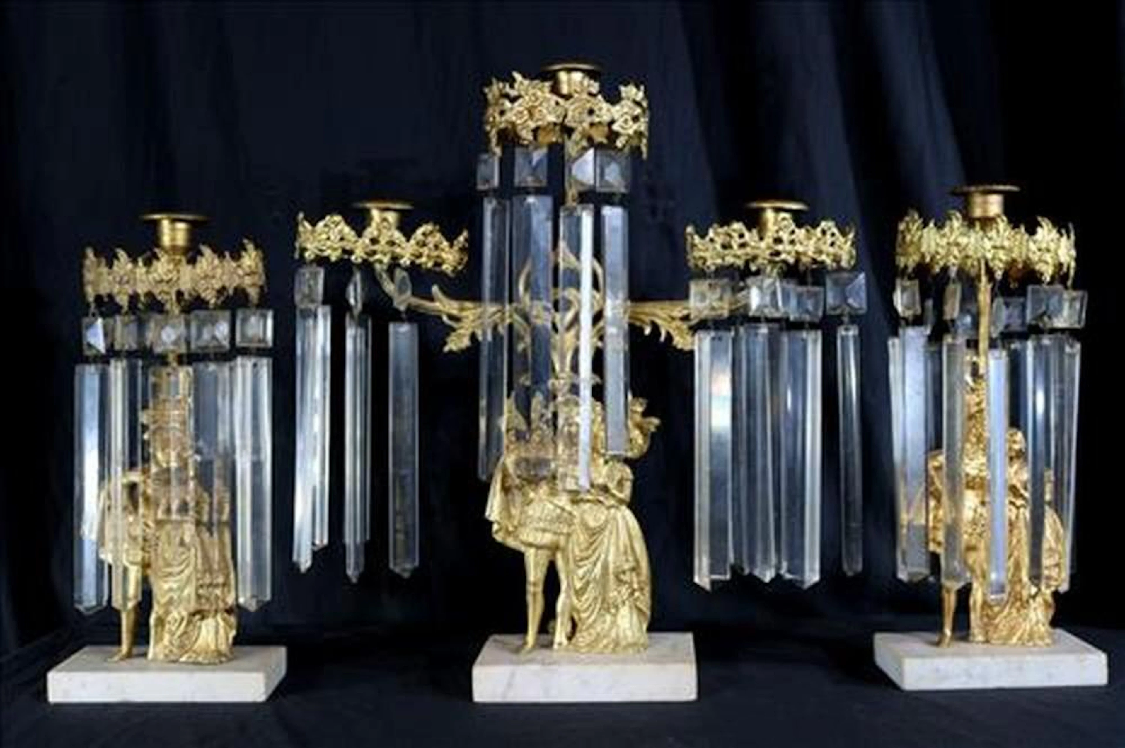 Victorian 3 piece girandole set
