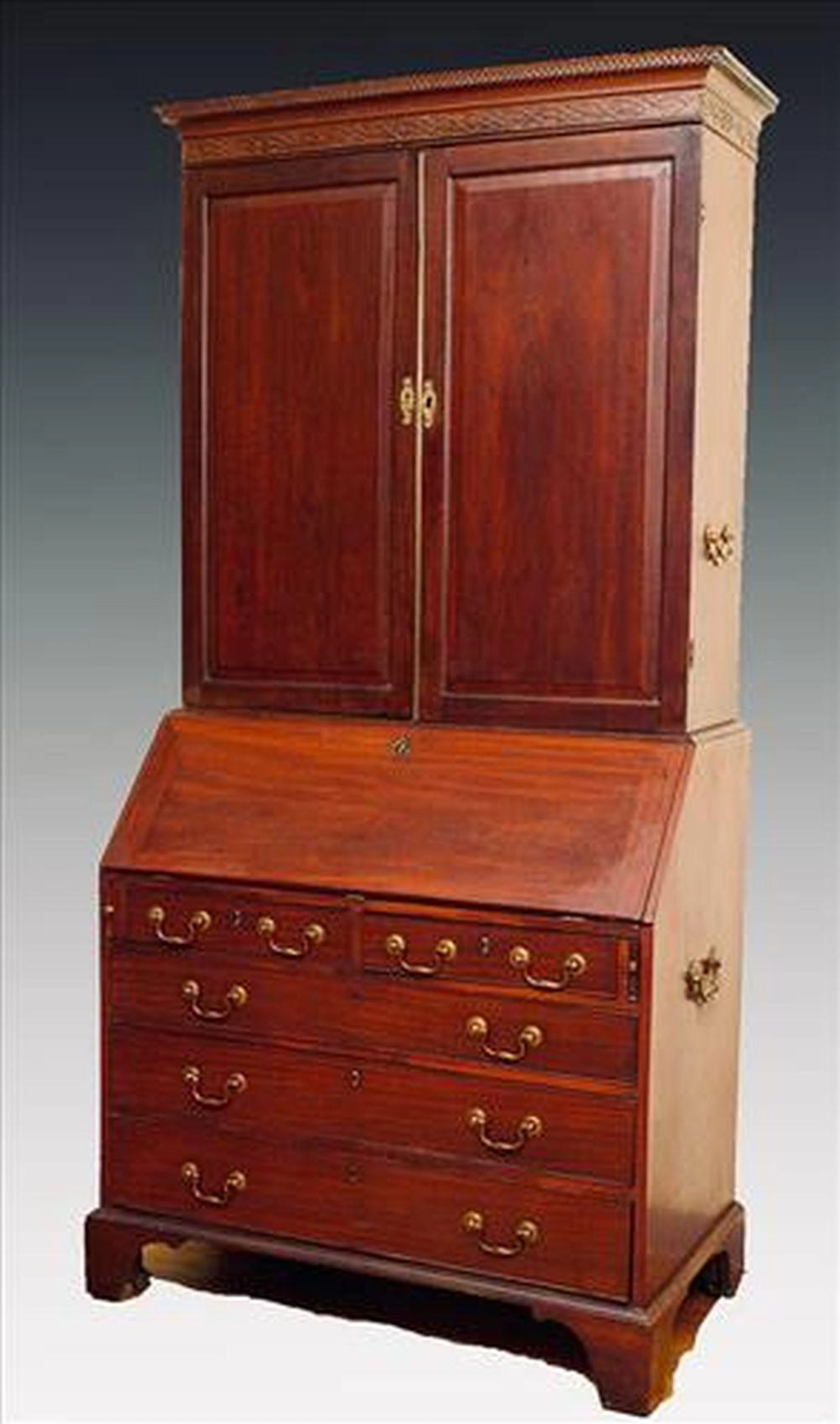 18th Century Georgian Mahogany 3 Part Secretary