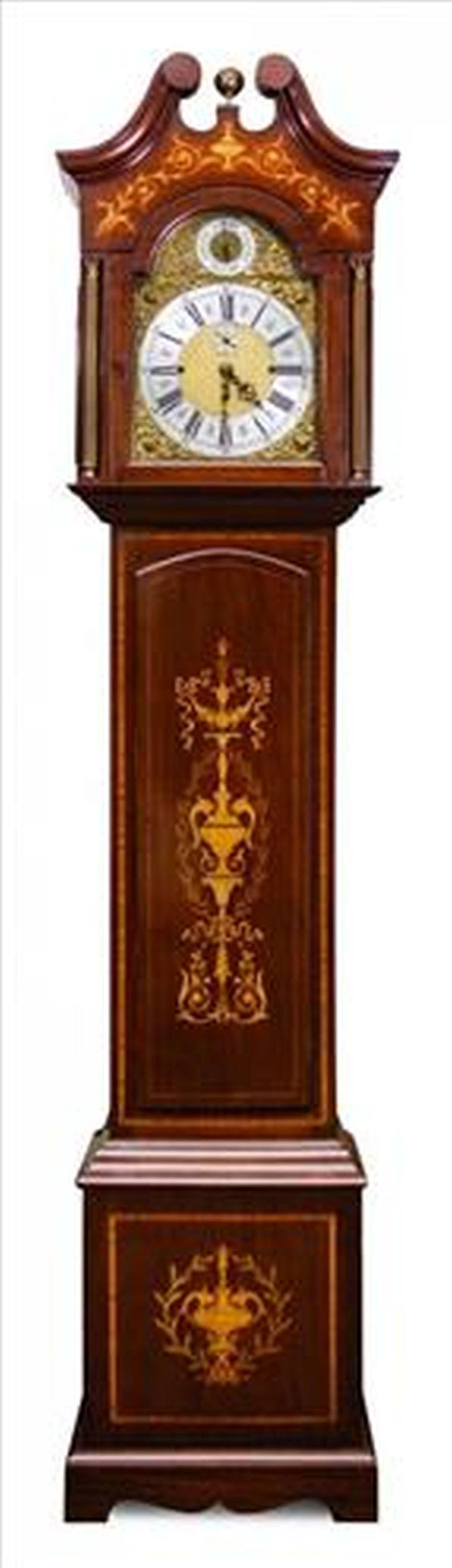 Marquetry Inlaid Grandfather Clock