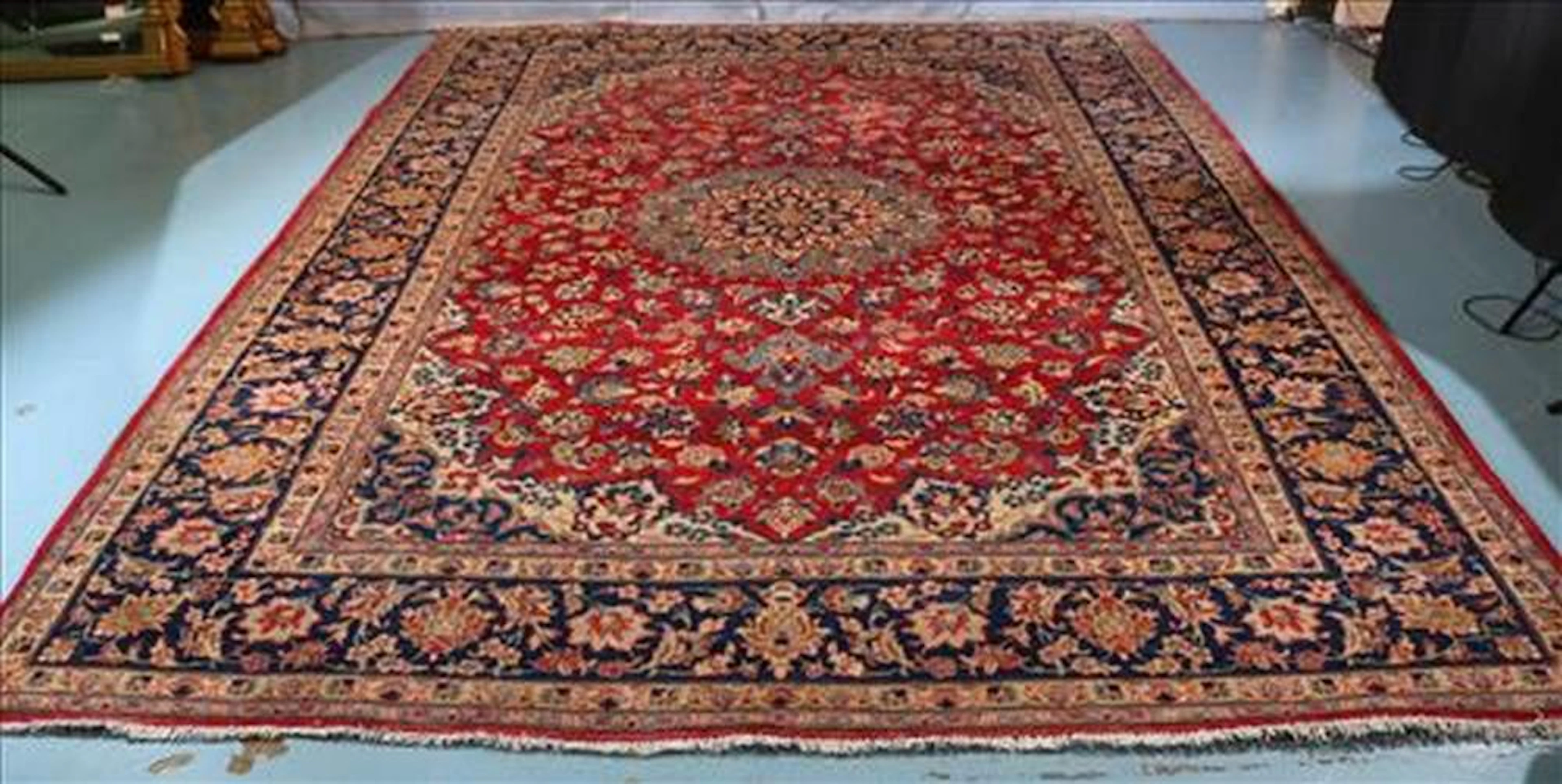 Isfahan room size hand knotted Persian rug