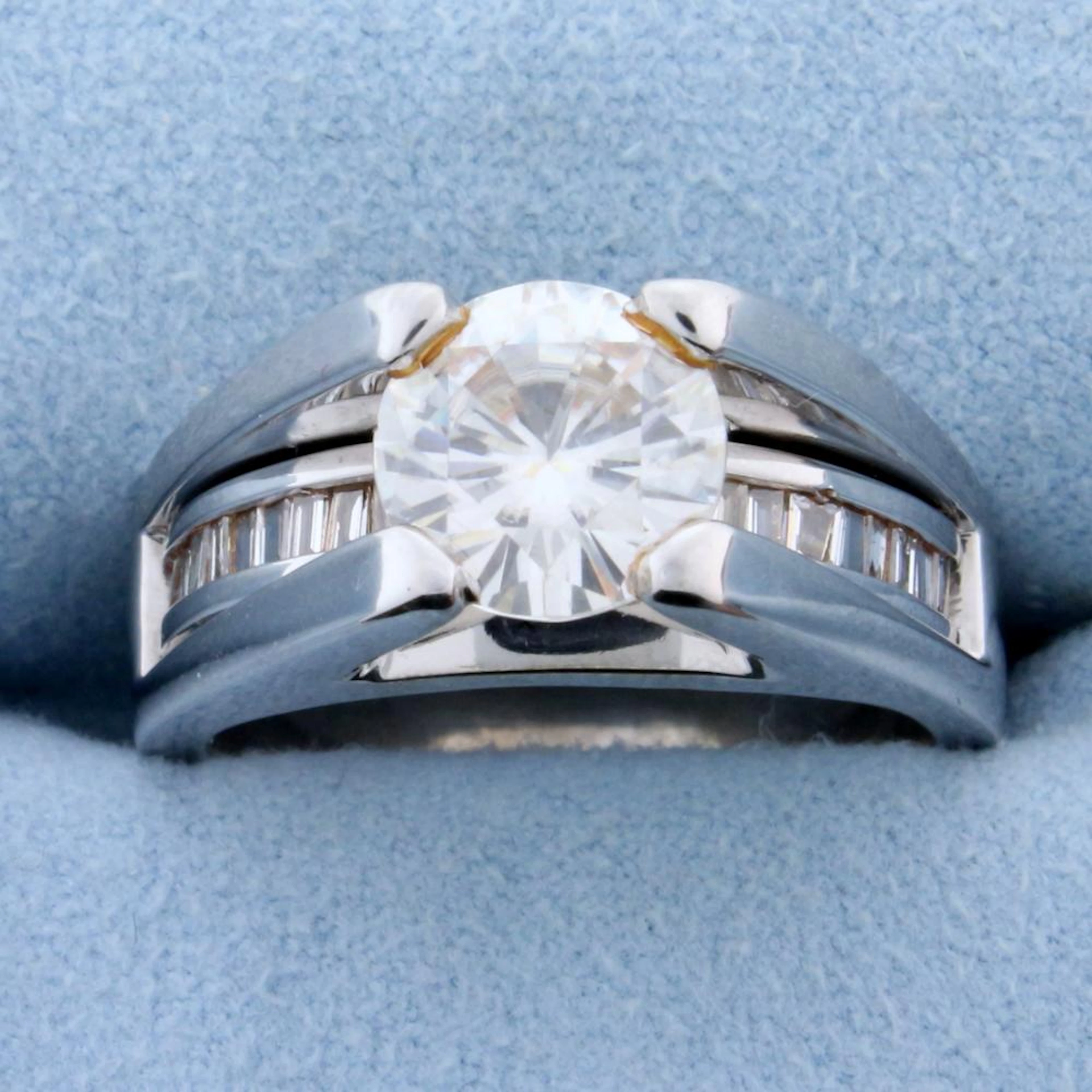 Over 2ct TW Diamond Engagement Ring in 14k White Gold