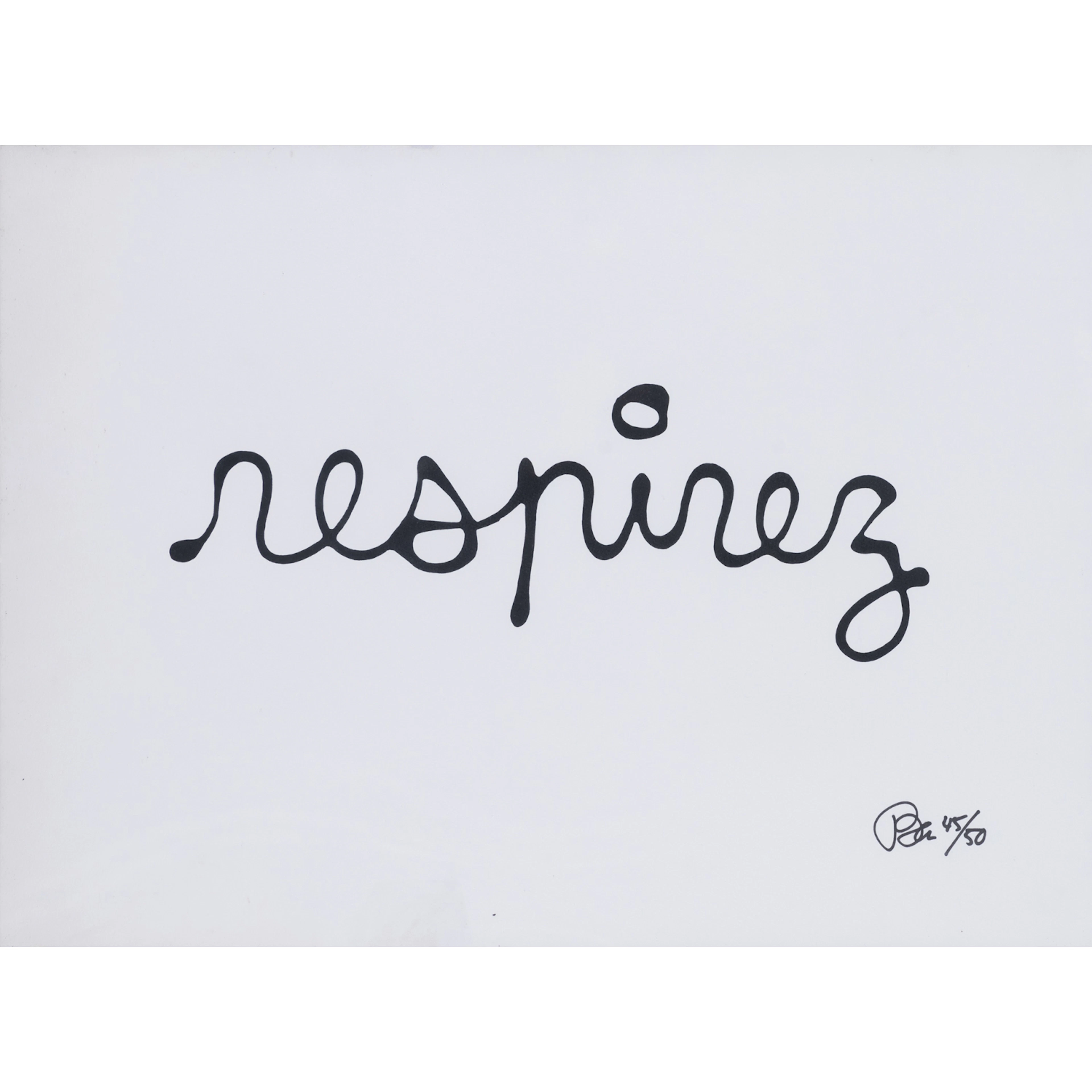 Ben Vautier (né en 1935) Respirez - circa 2000 Lithograph...