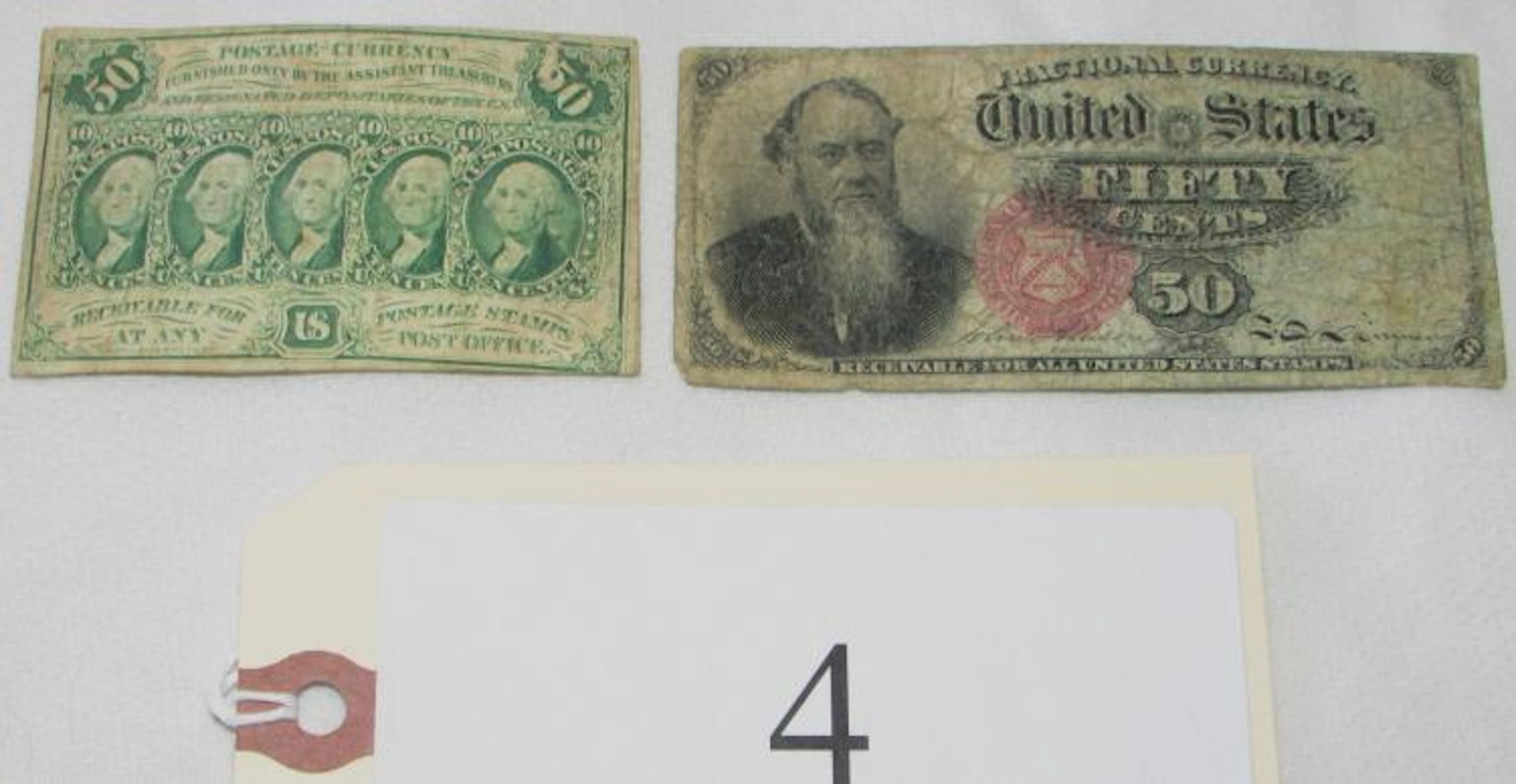 2 Circa 1860s Fractional Currency Notes