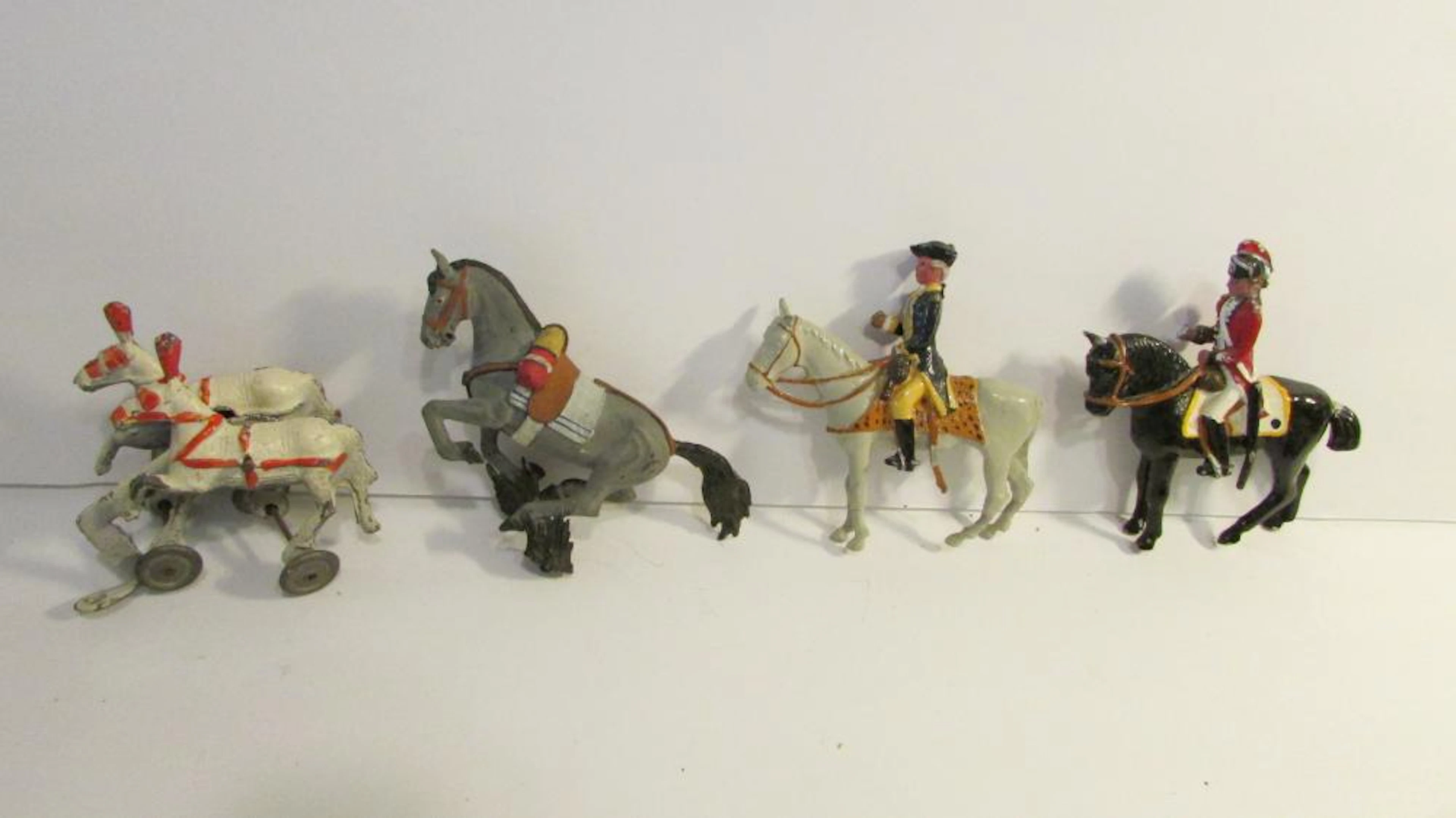27 Cast Iron Horses Knights Cannons, Toys, Etc.
