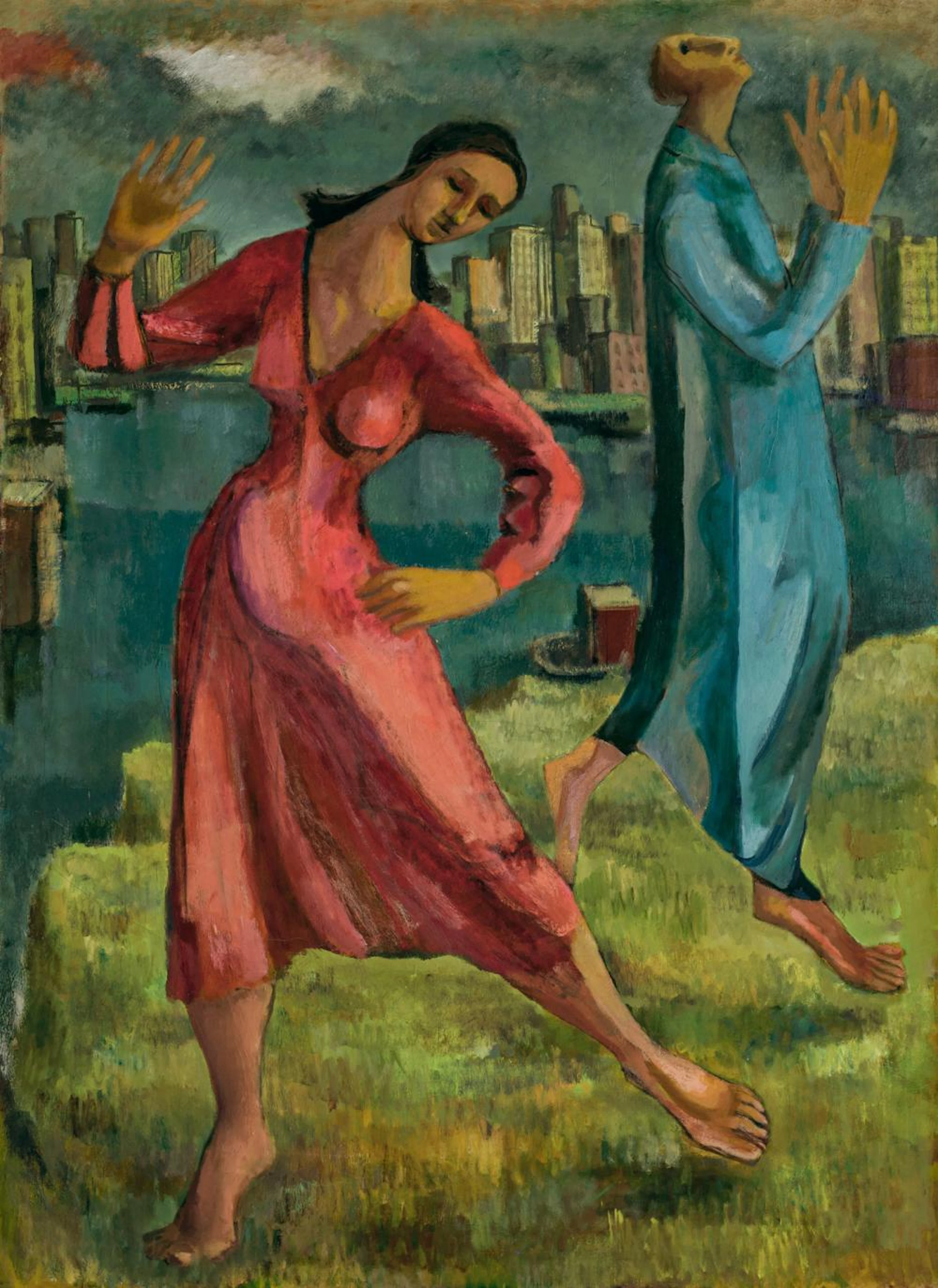 ALBERT KOTIN, American (1907-1980), Couple Dancing, oil on canvas, artist's estate stamp on the reverse with inventory "no. 0192", 4...