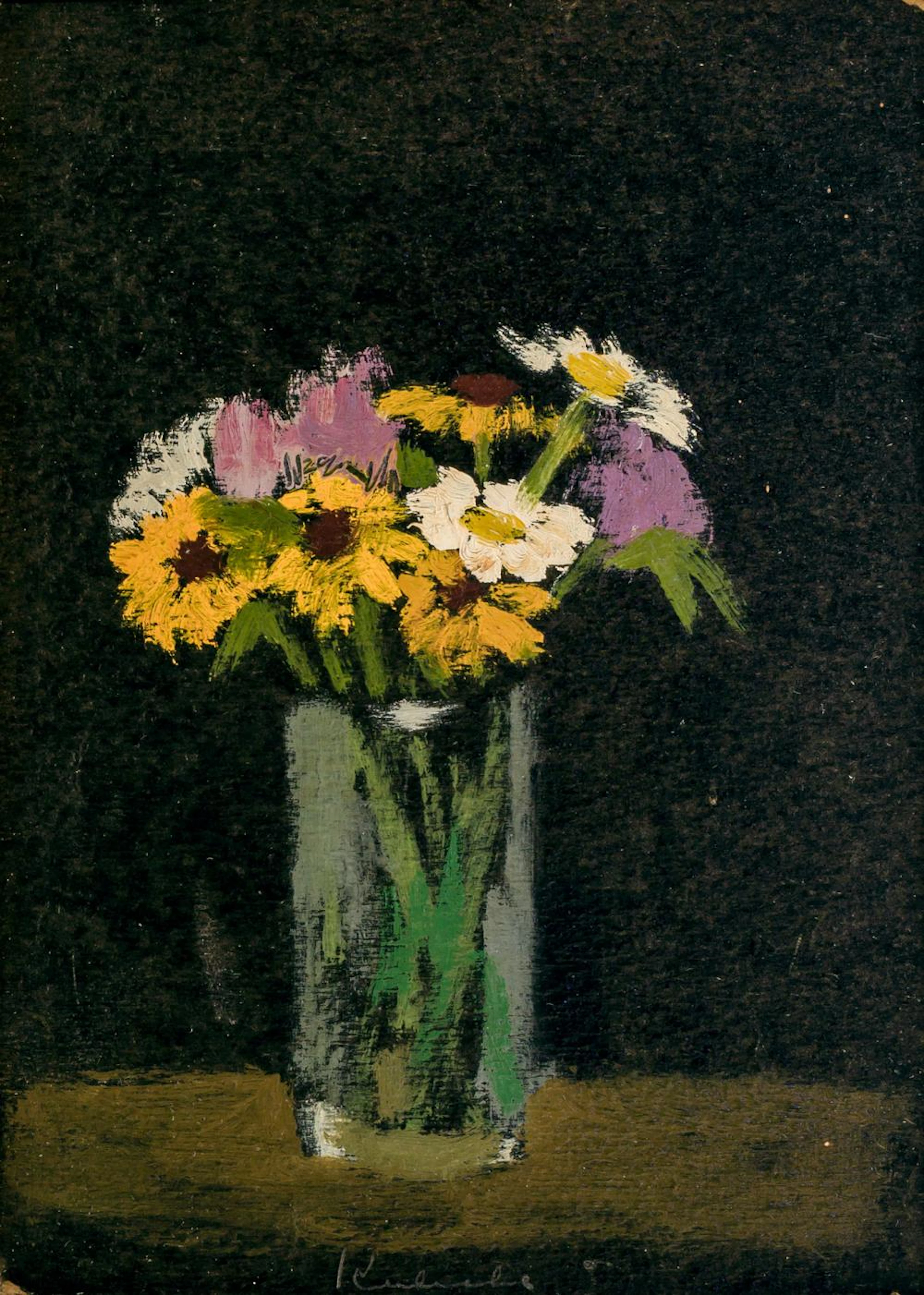 ROBERT KULICKE, American (1924-2007), Flowers in a Glass, oil on board, signed lower center "Kulicke", 9 x 6 3/4 inches