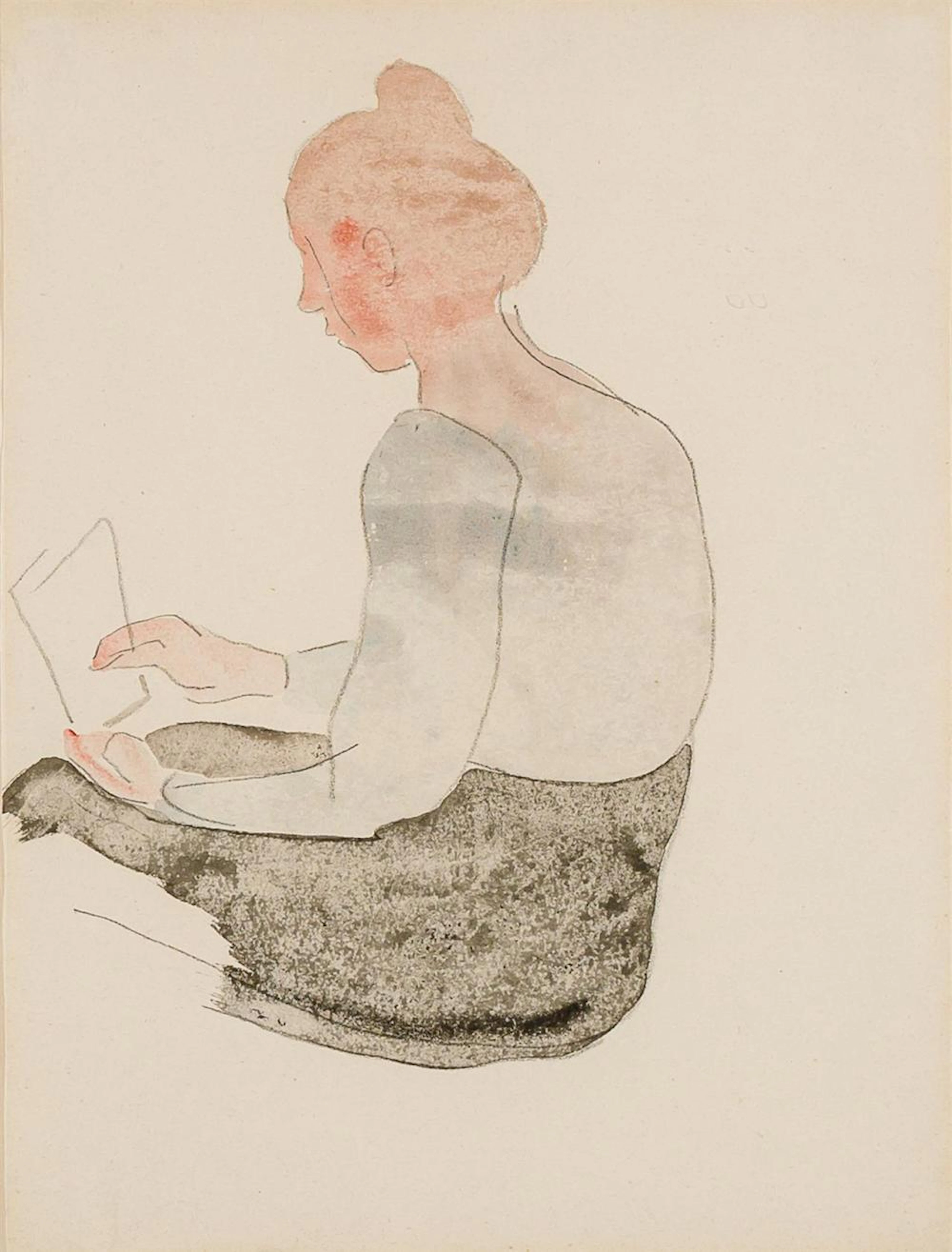 CHARLES DEMUTH, American (1883-1935), Seated Woman, c. 1908, watercolor and graphite on paper, unsigned , 11 3/4 x 8 7/8 inches (she...
