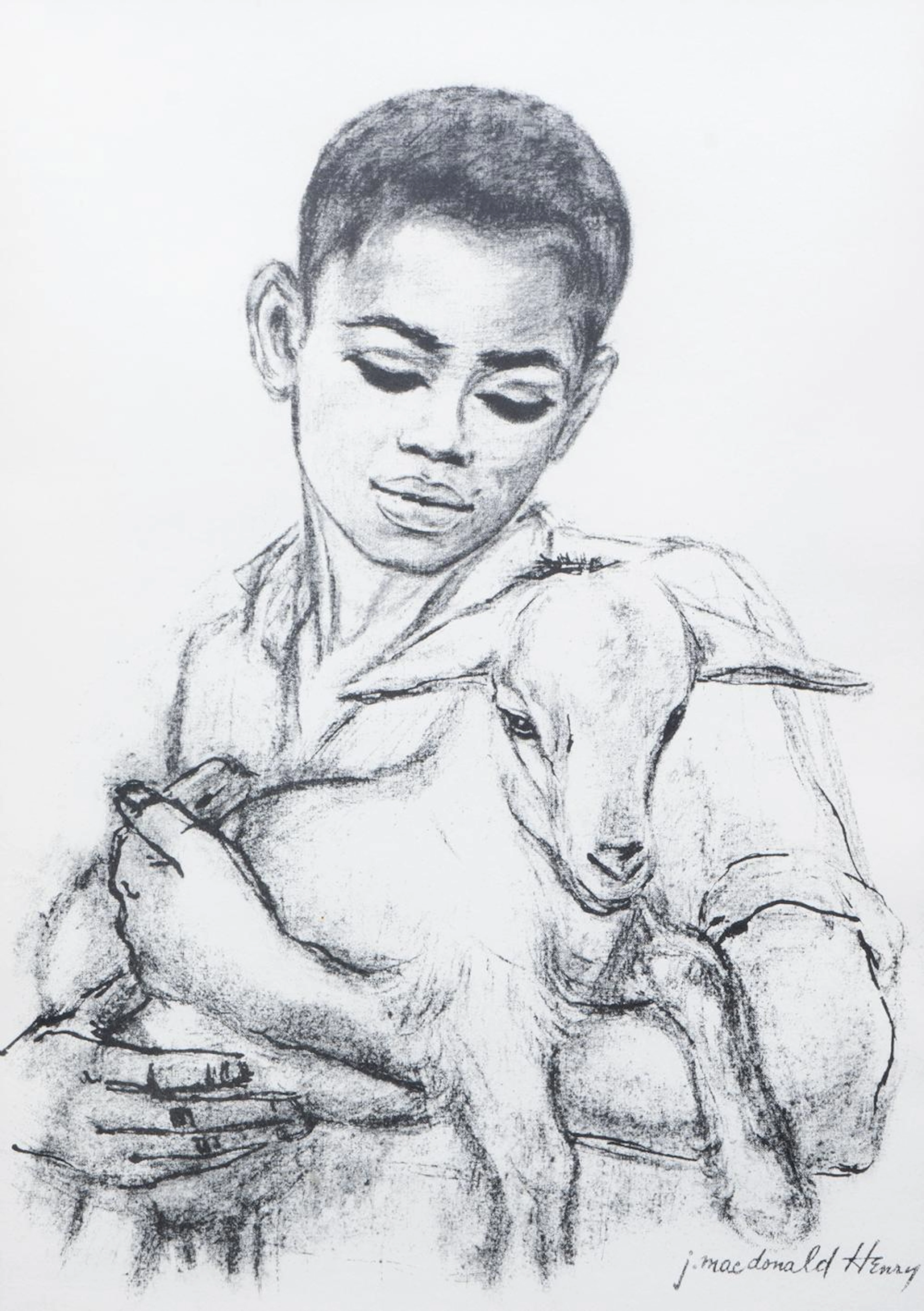J. MACDONALD HENRY - Untitled - Boy With Goat