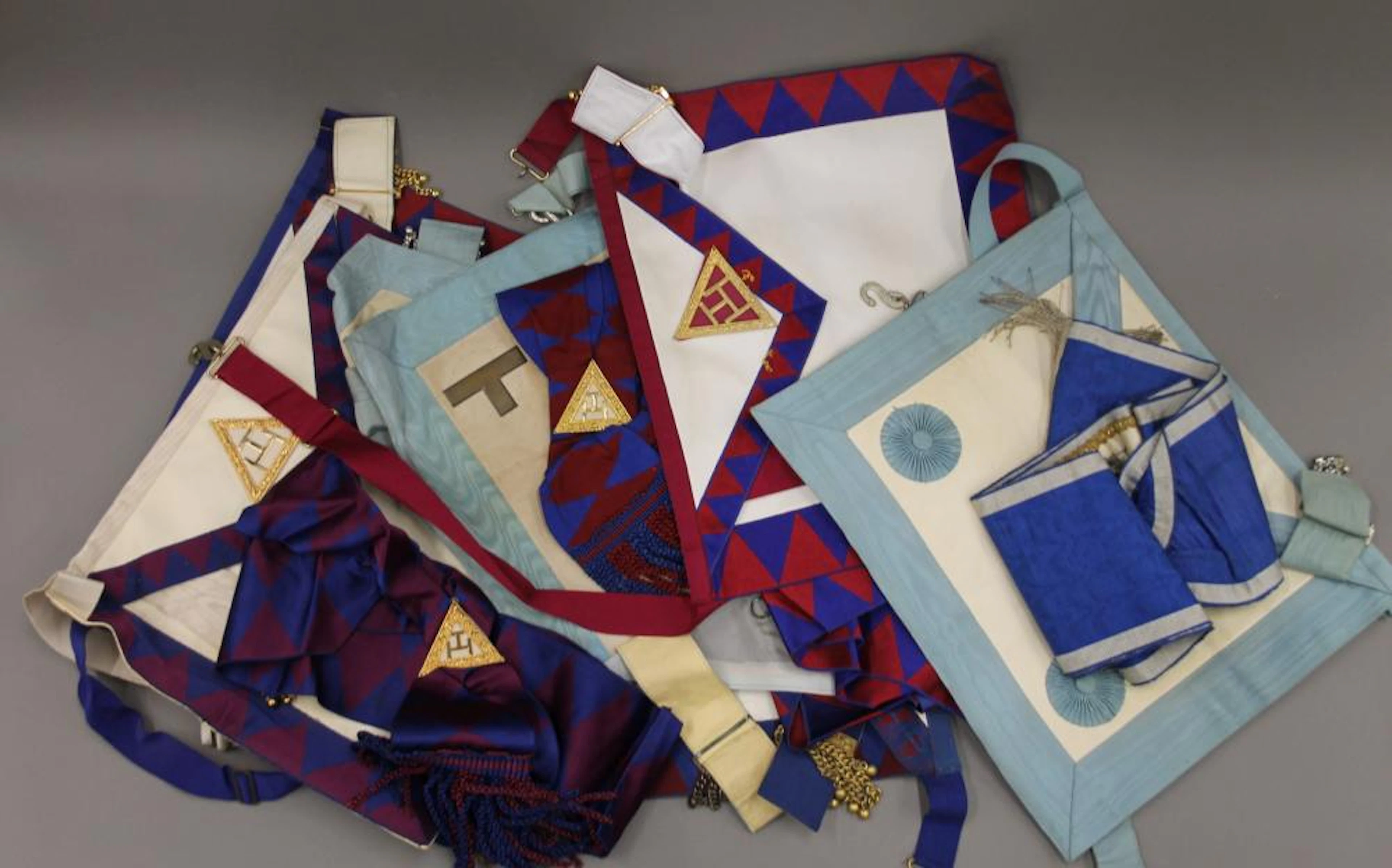 A box of Freemasonry regalia.