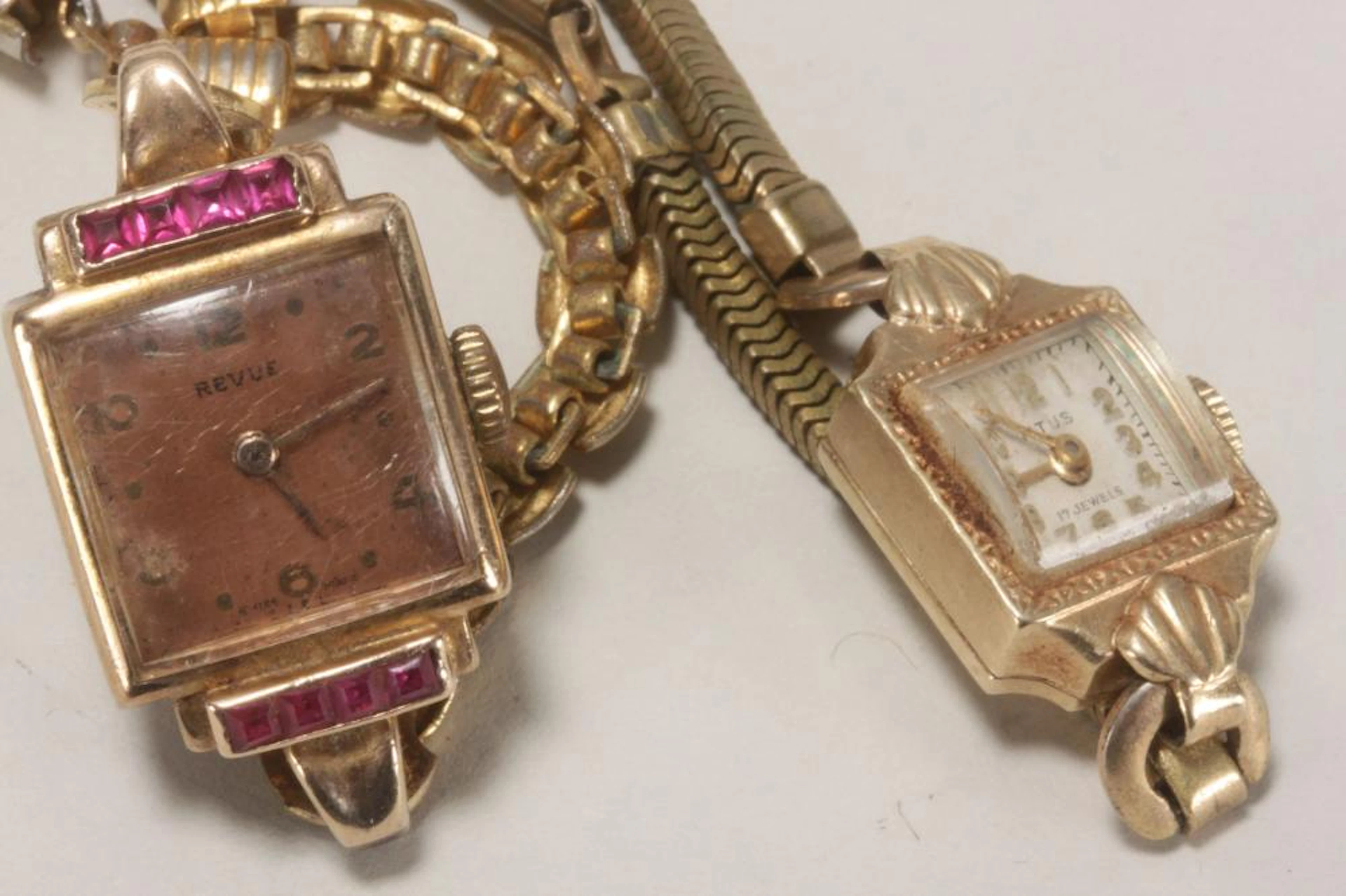 Two Vintage Ladies Gold Wristwatches,