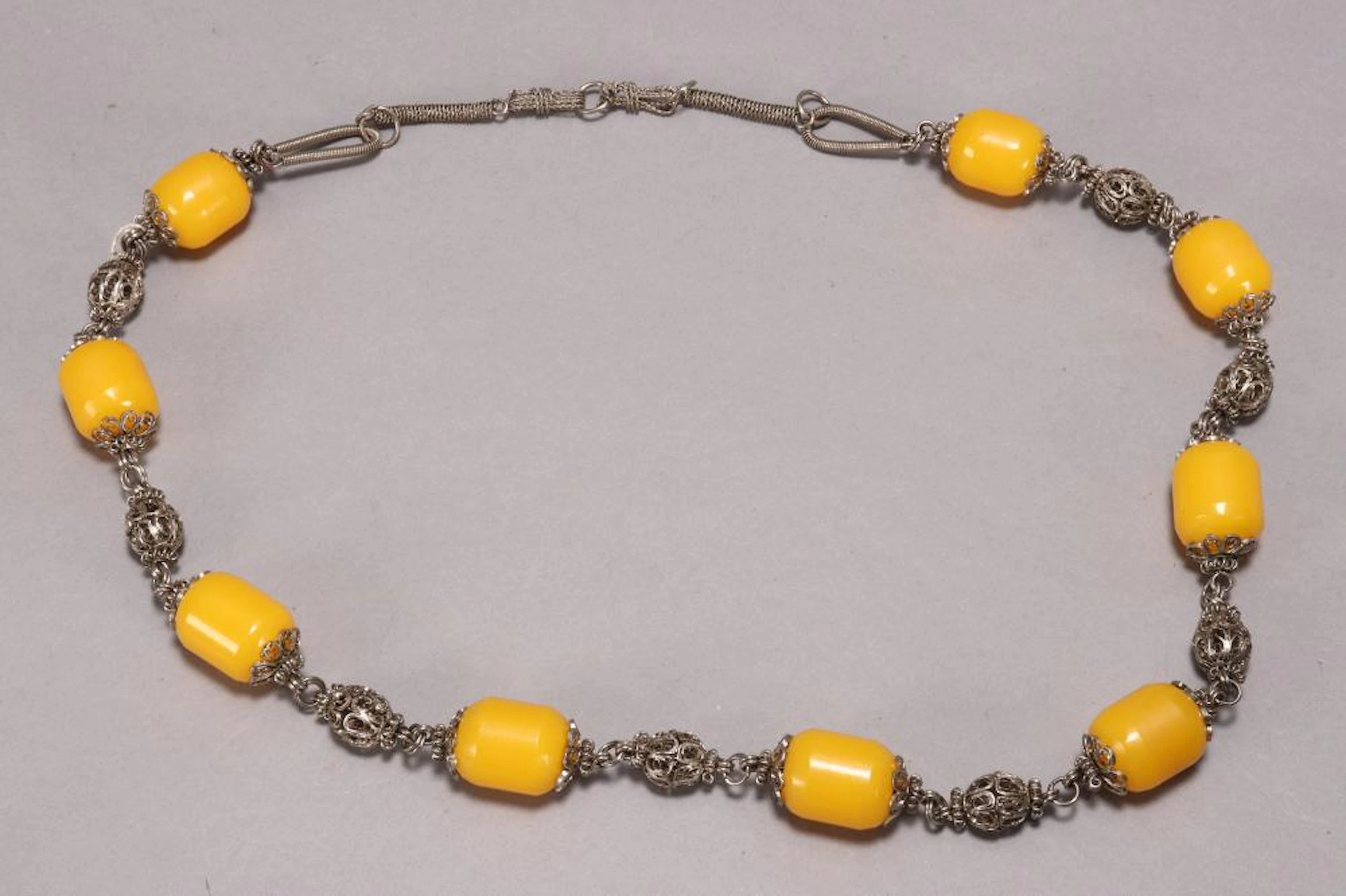 Filigree and Amber Style Necklace,