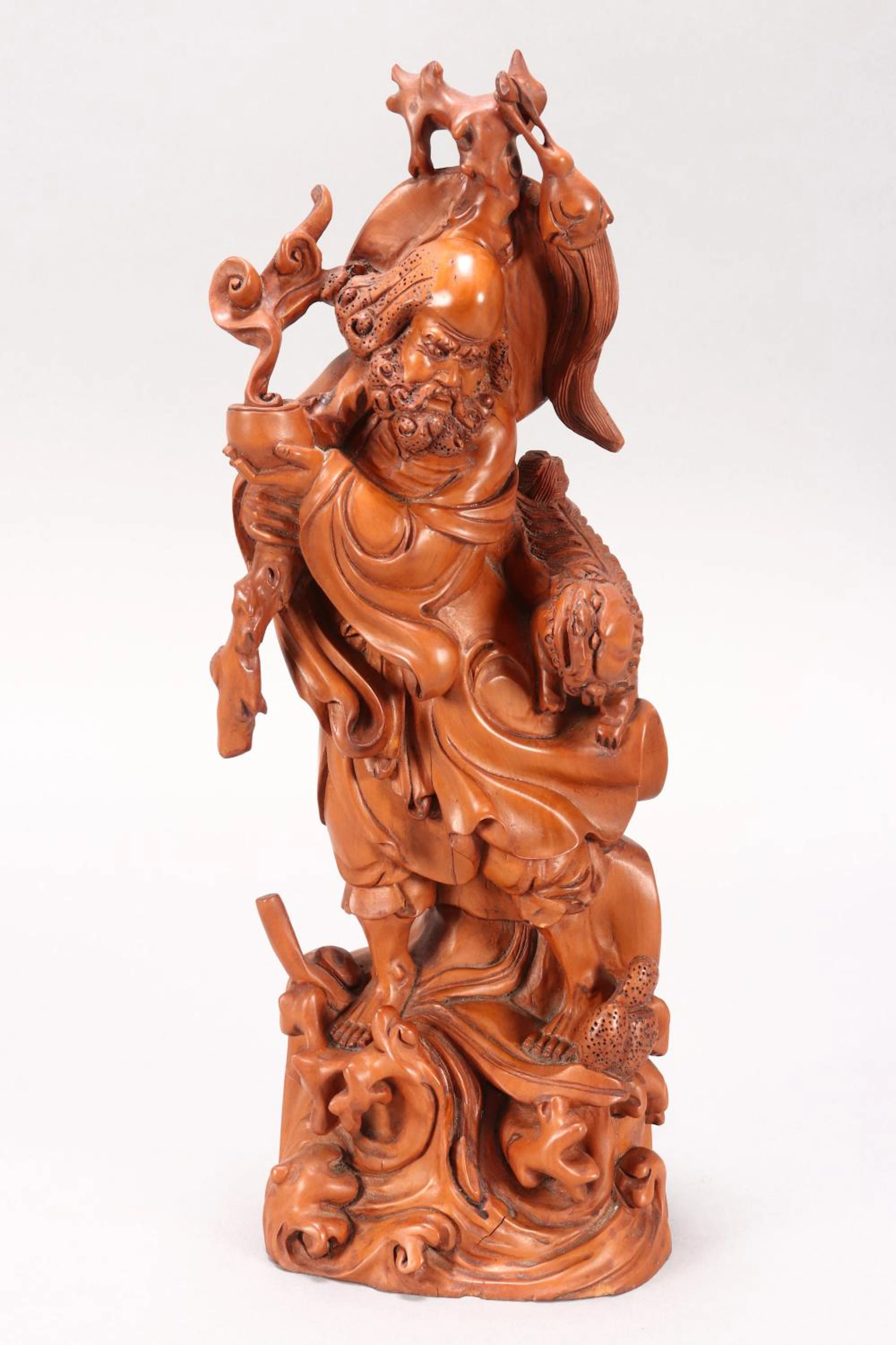 Chinese Carved Boxwood Figure of an Immortal,