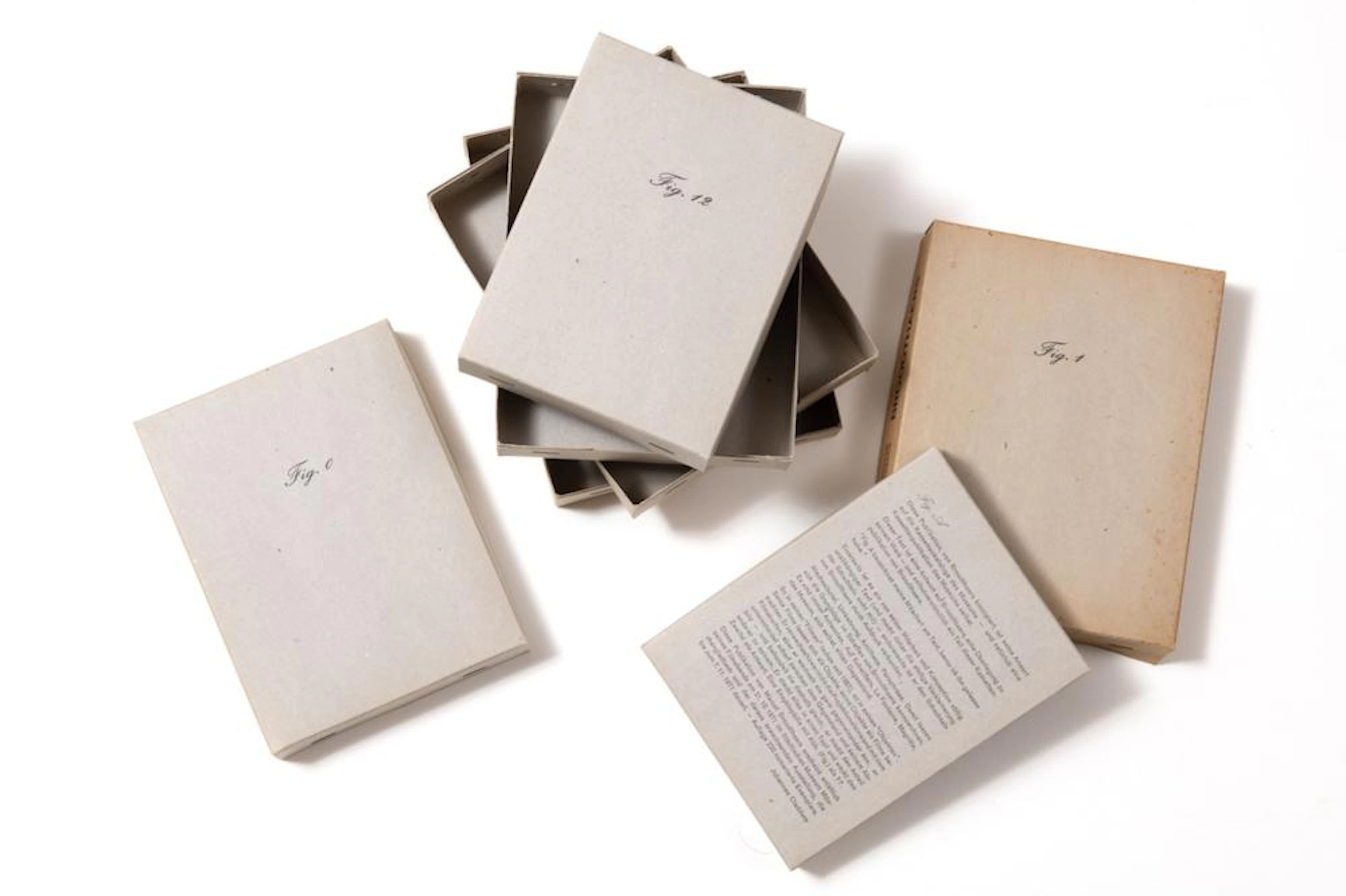 Marcel Broodthaers (Belgian 1924 - 1976). Fig. 1, Fig. 2, Fig. 0, Fig. 12, 1971.