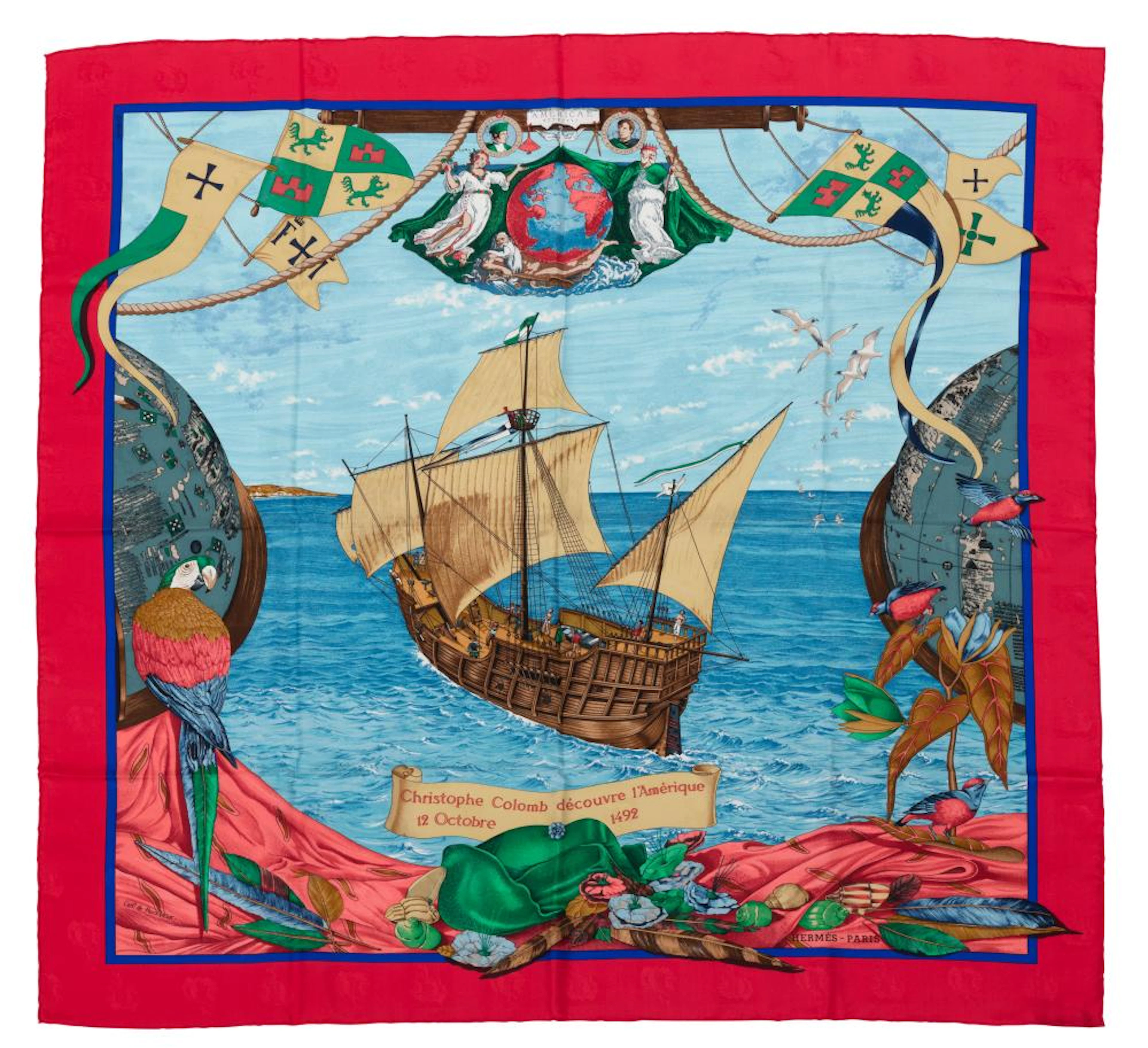Hermès: Colombus scarf, 1992.