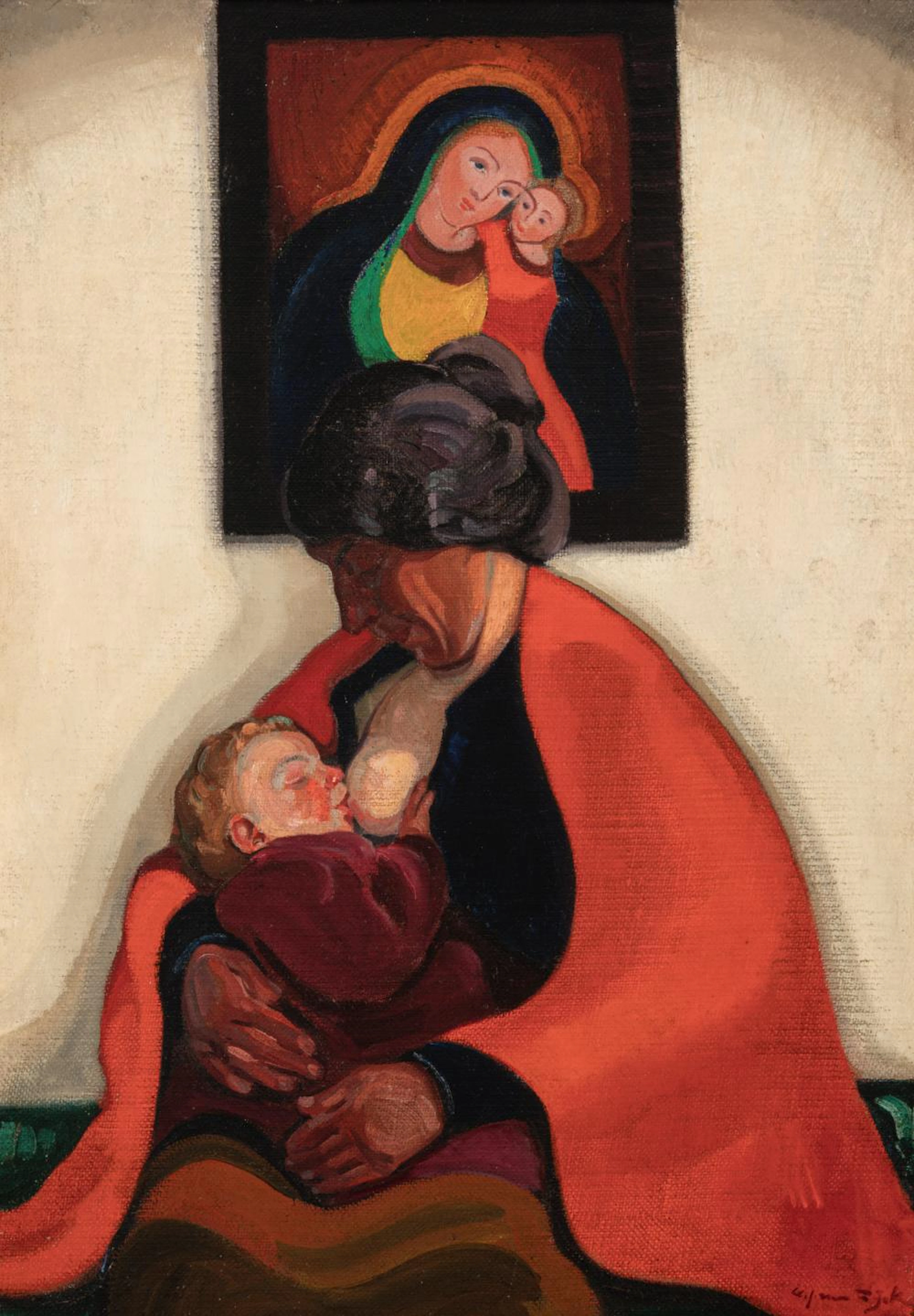Alfons Josephus van Dijck (Belgian, Dutch 1894 - 1979). Motherly love, c. 1925.