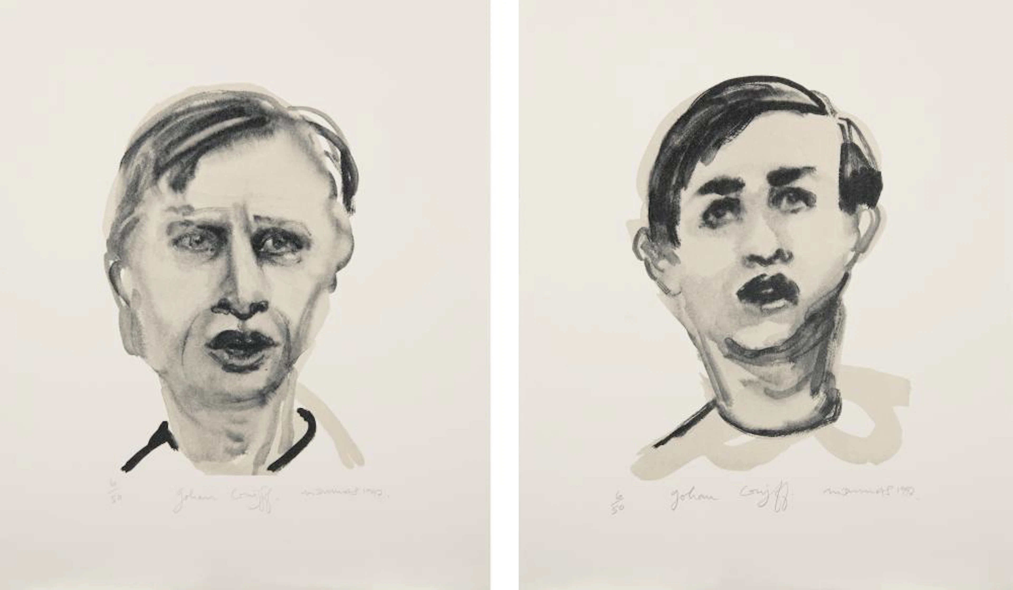 Marlene Dumas (South African, Dutch 1953). Johan Cruijff, 1997.