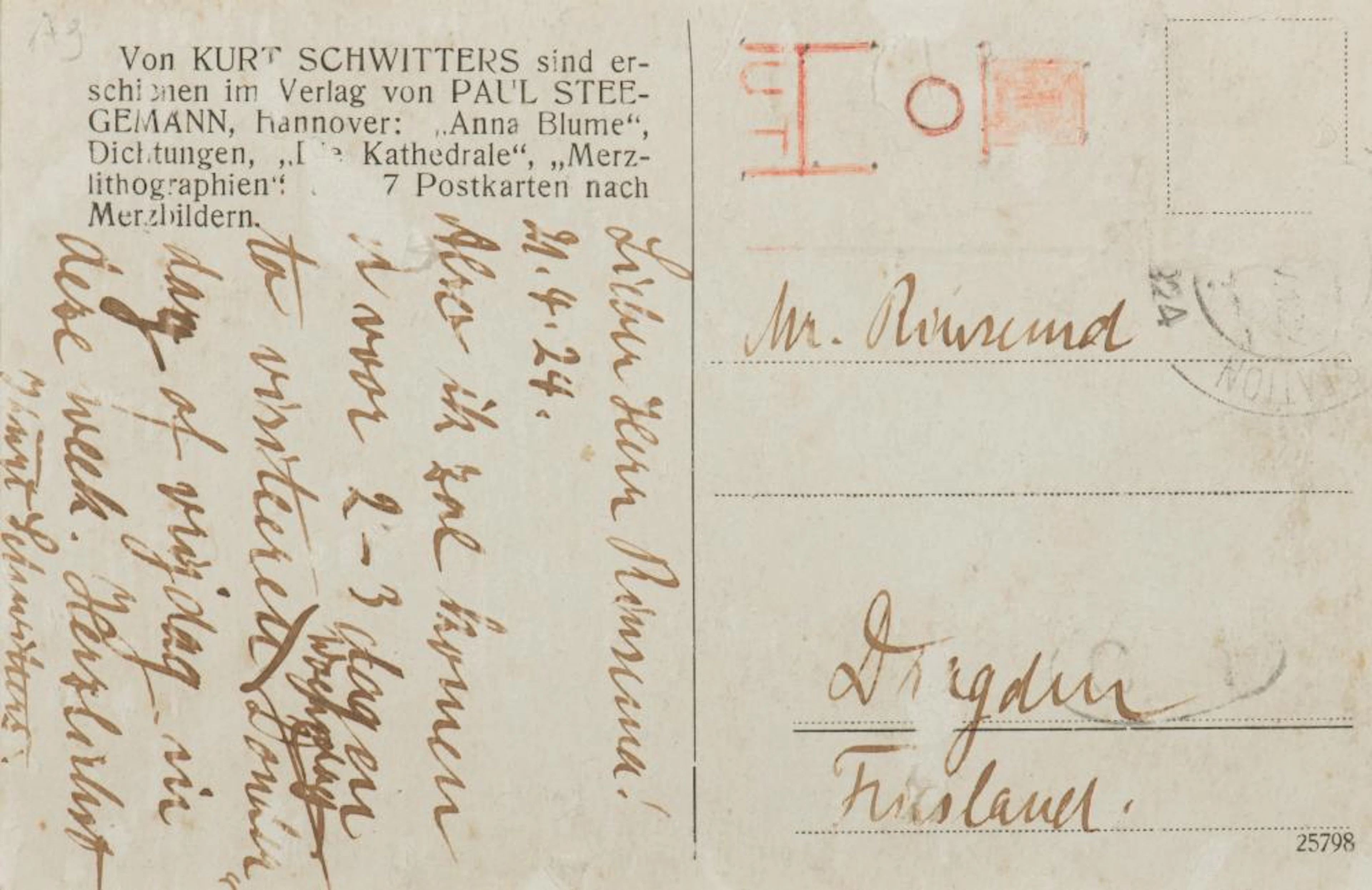 Kurt Schwitters (German 1887 - 1948)