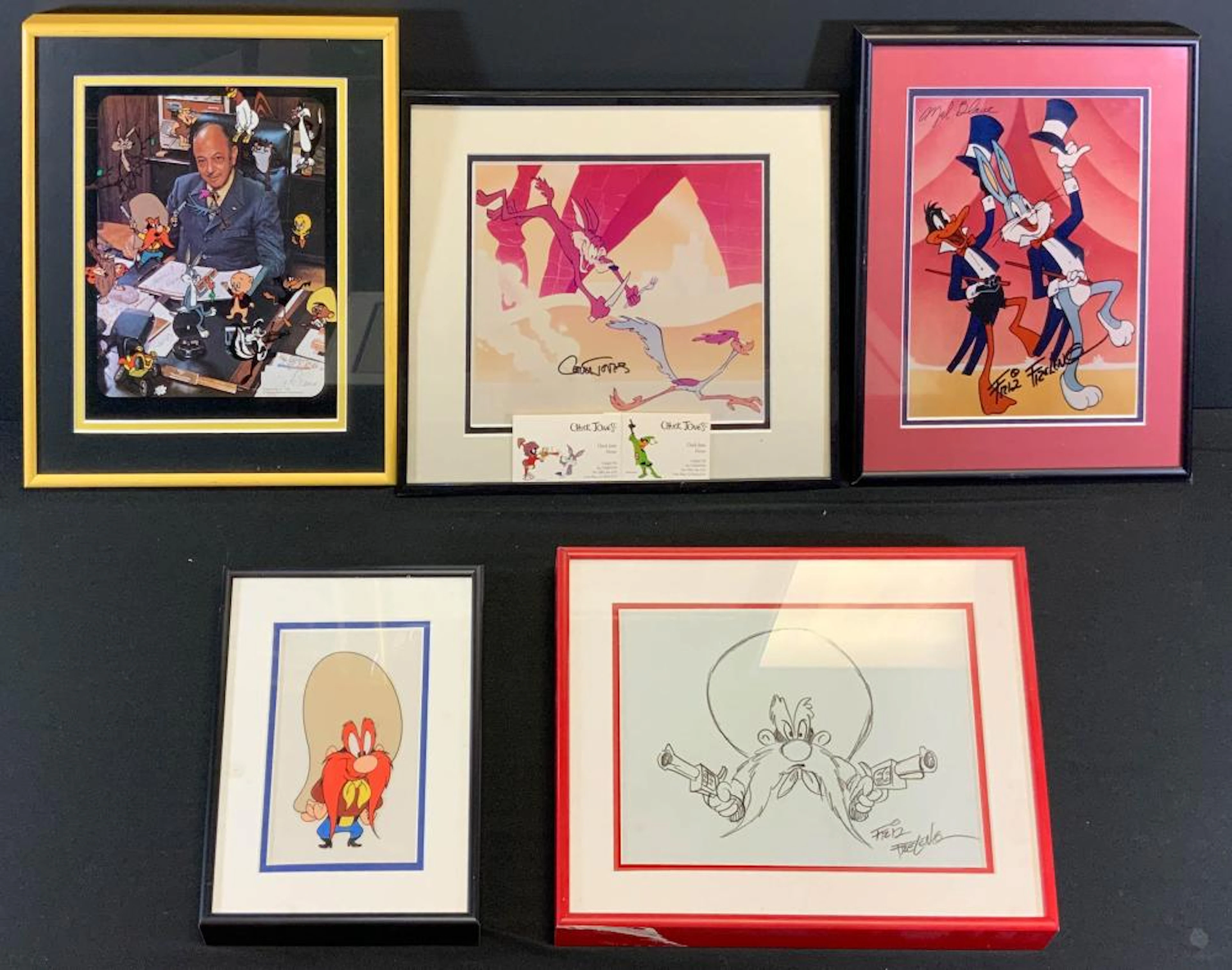 CHUCK JONES, MEL BLANC AND FRIZ FRELENG AUTOGRAPHS