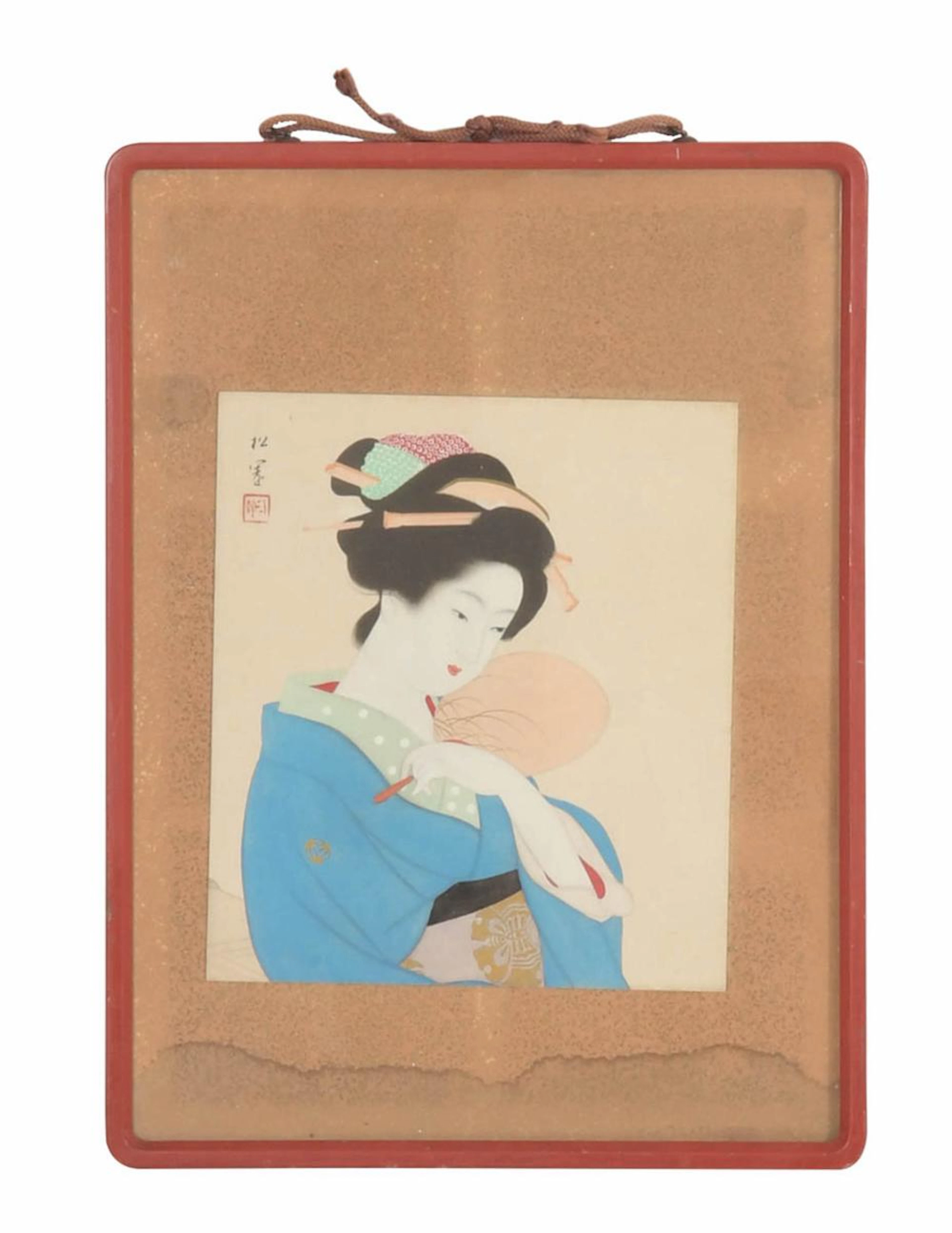 JAPANESE WATERCOLOR PAINTING BY UEMURA SHOE