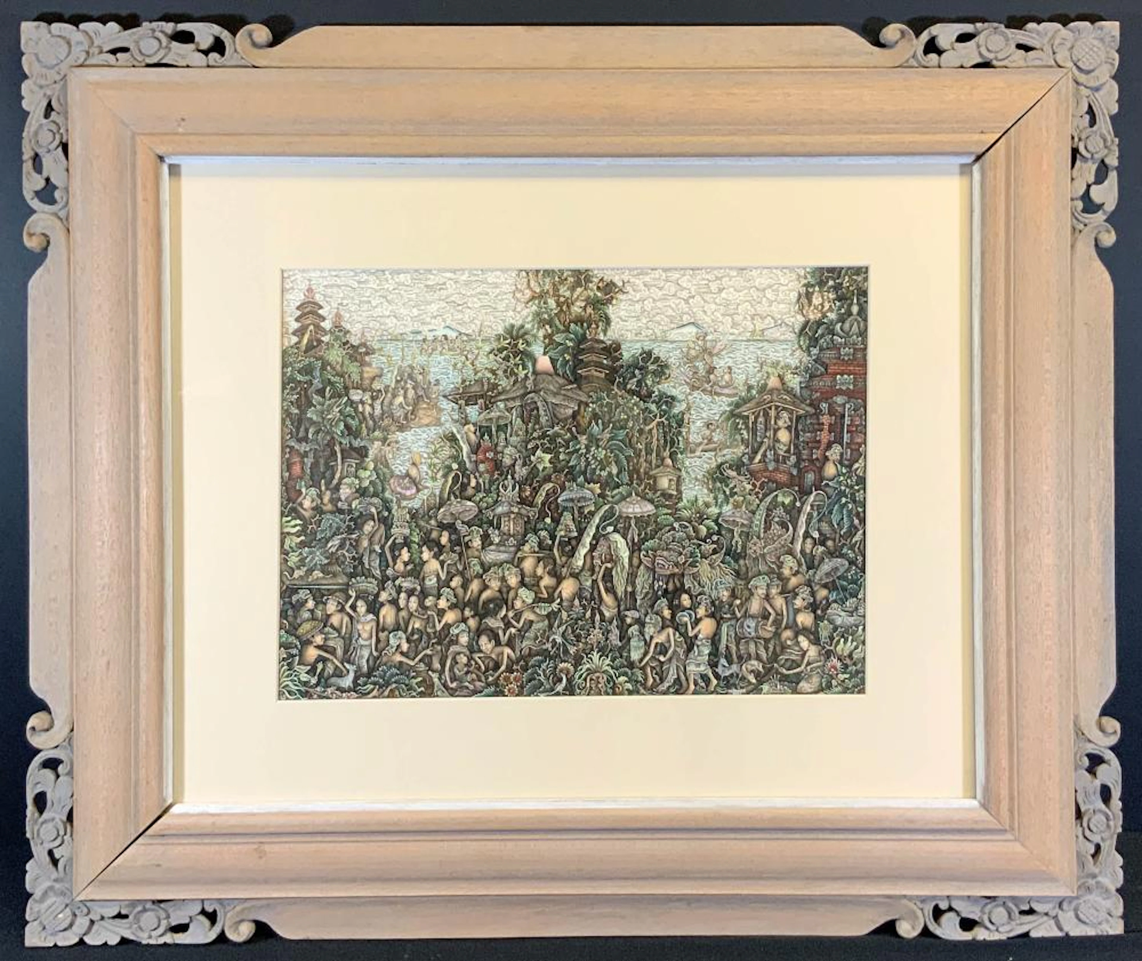 INDONESIAN PAINTING OF KERAMAS, BALI