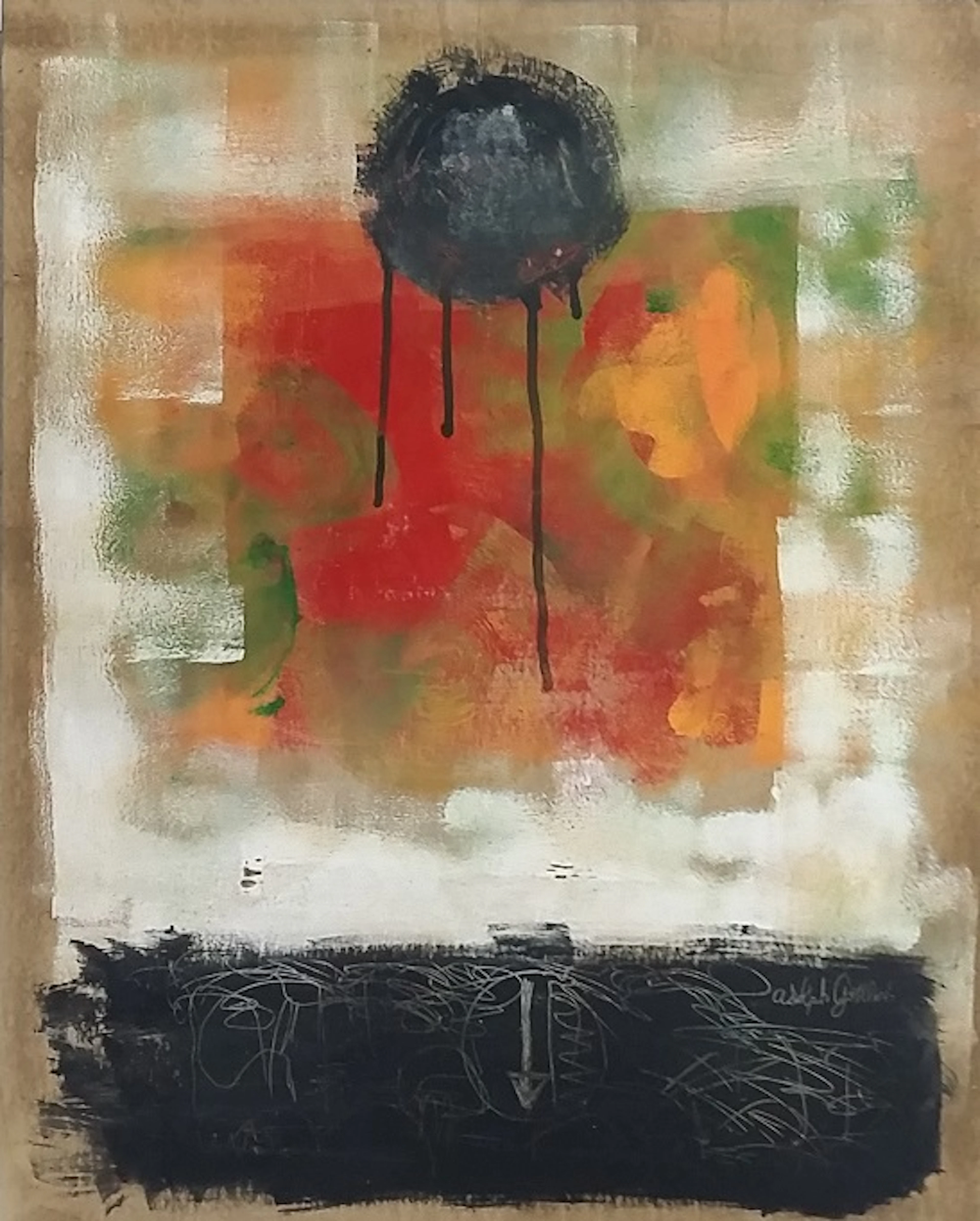 Mixed Media on Cardboard Signed Adolf Gottlieb