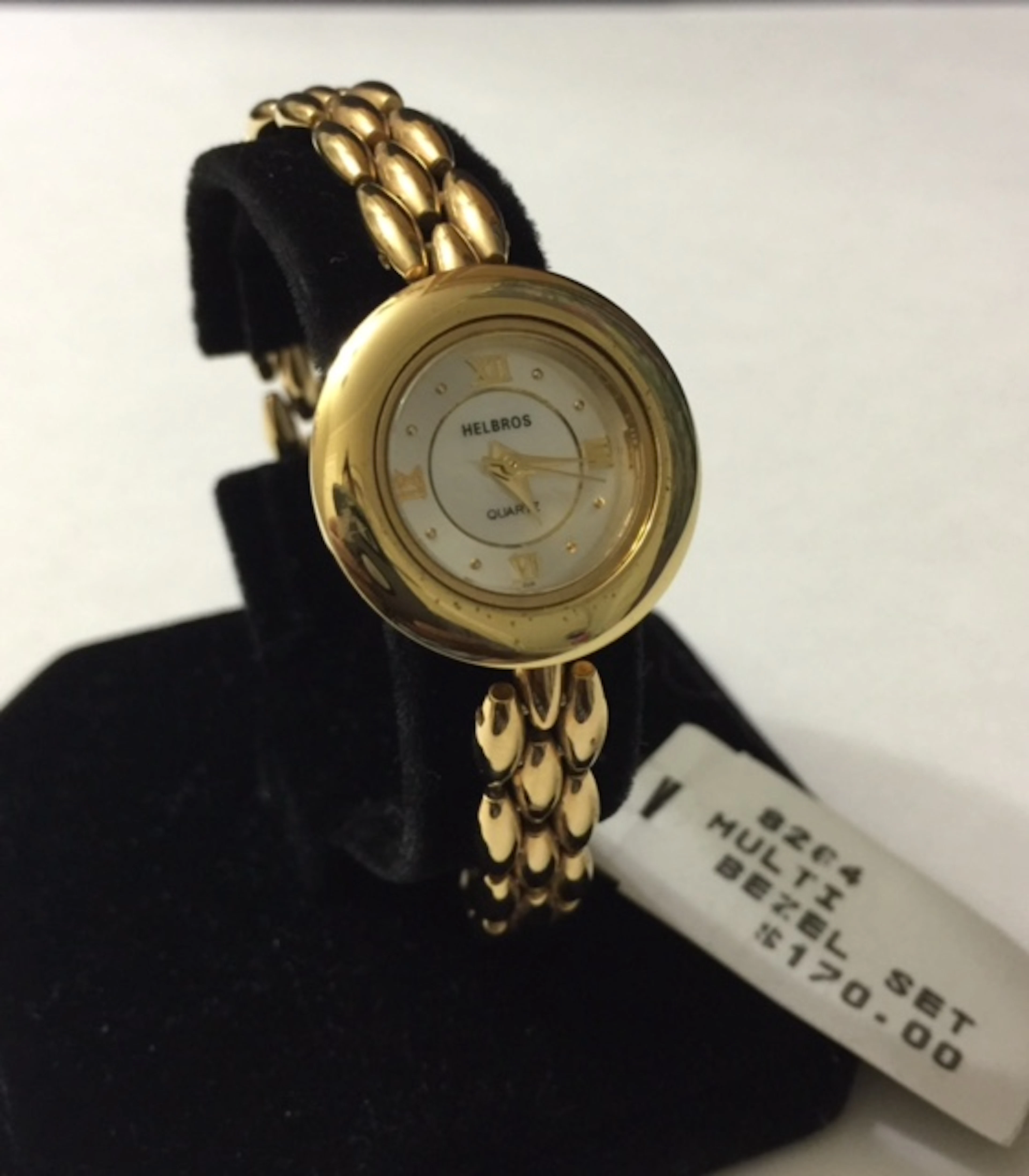 New HELBROS Ladies Gold tone Watch w/Tags $170.00