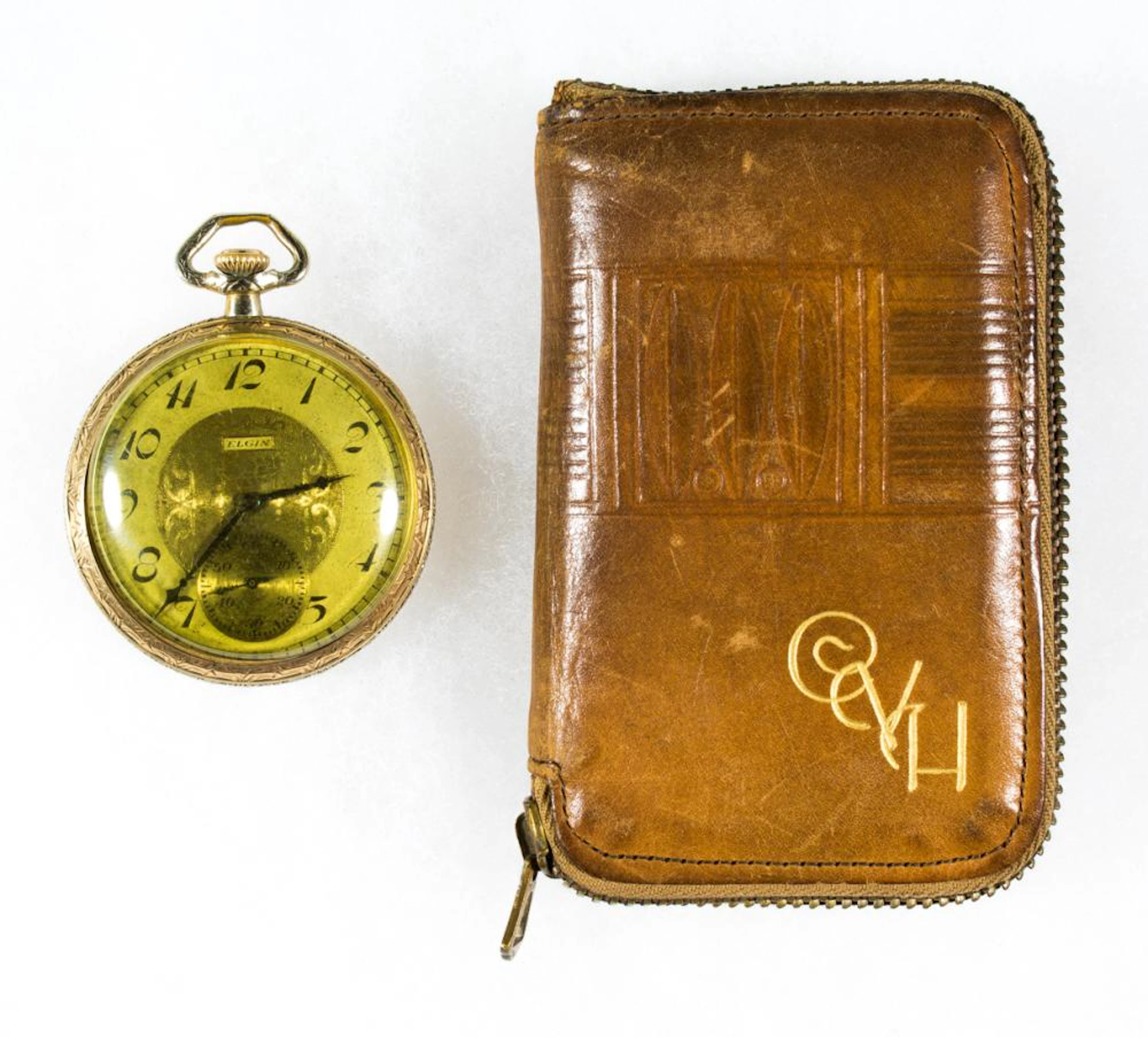 MAJOR GEN. CALEB VANCE HAYNES GOLD POCKET WATCH AND KEY CASE