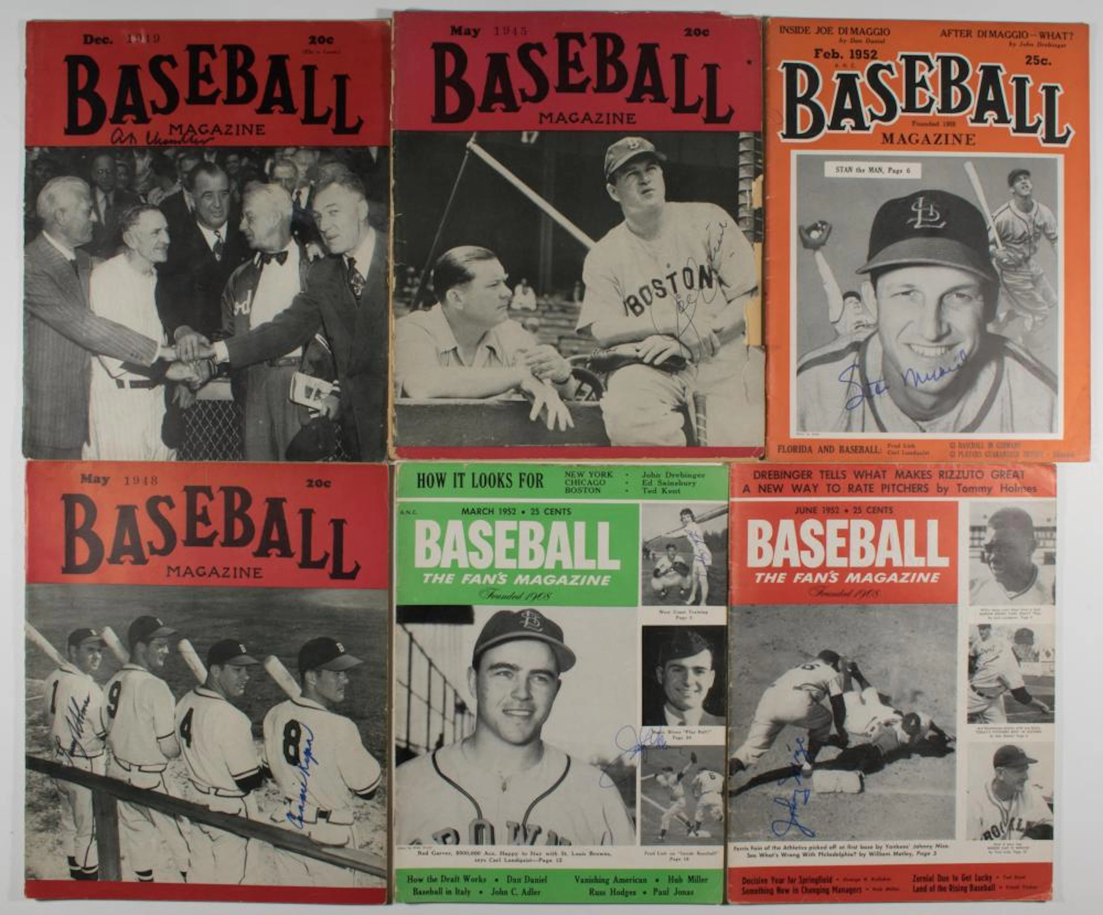 SIGNED COPIES OF ?BASEBALL MAGAZINE? (20)