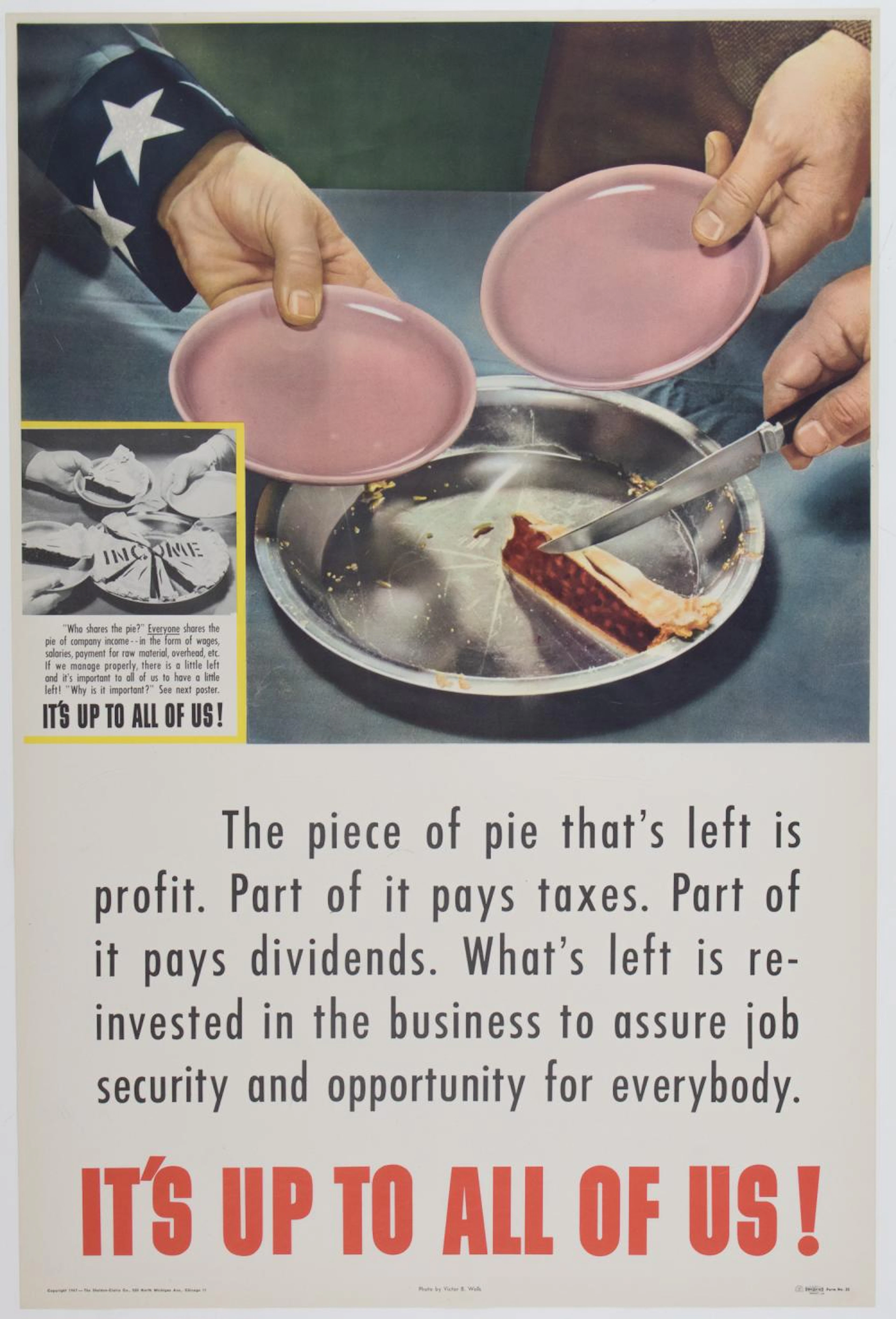 VICTOR WELLS MOTIVATIONAL POSTER, CA. 1947