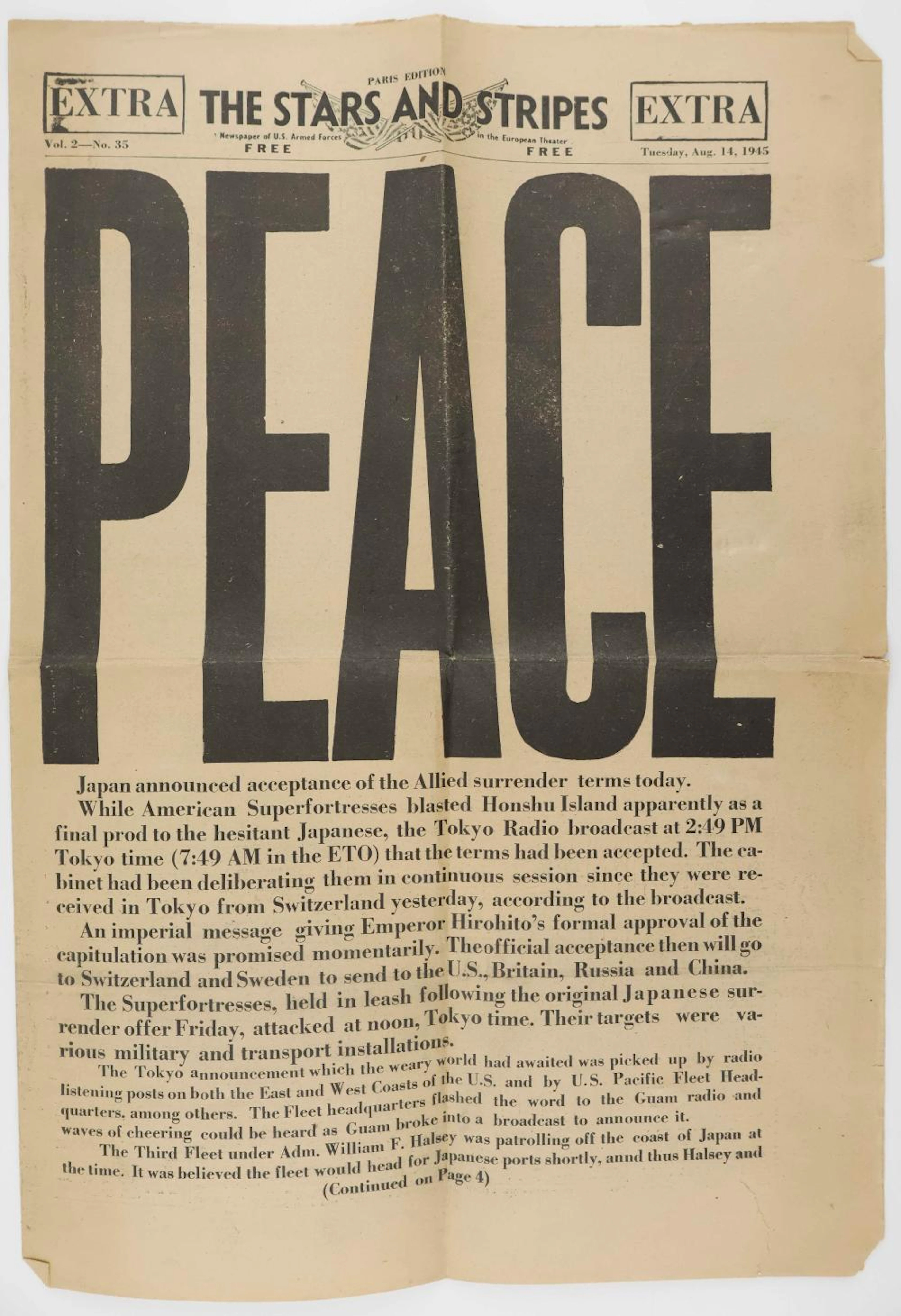 WORLD WAR II NEWSPAPER