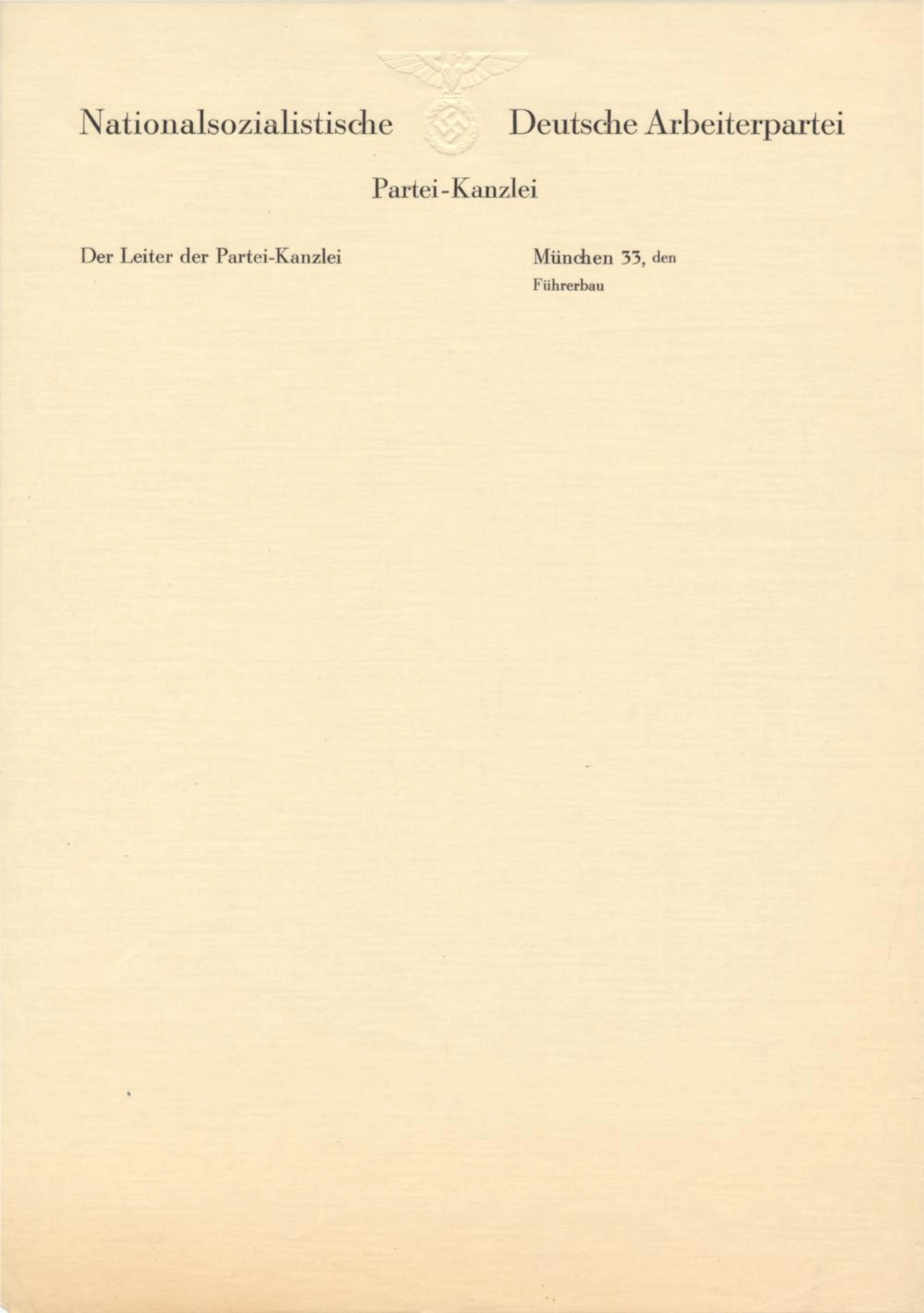 ORIGINAL NAZI LABOR PARTY STATIONERY