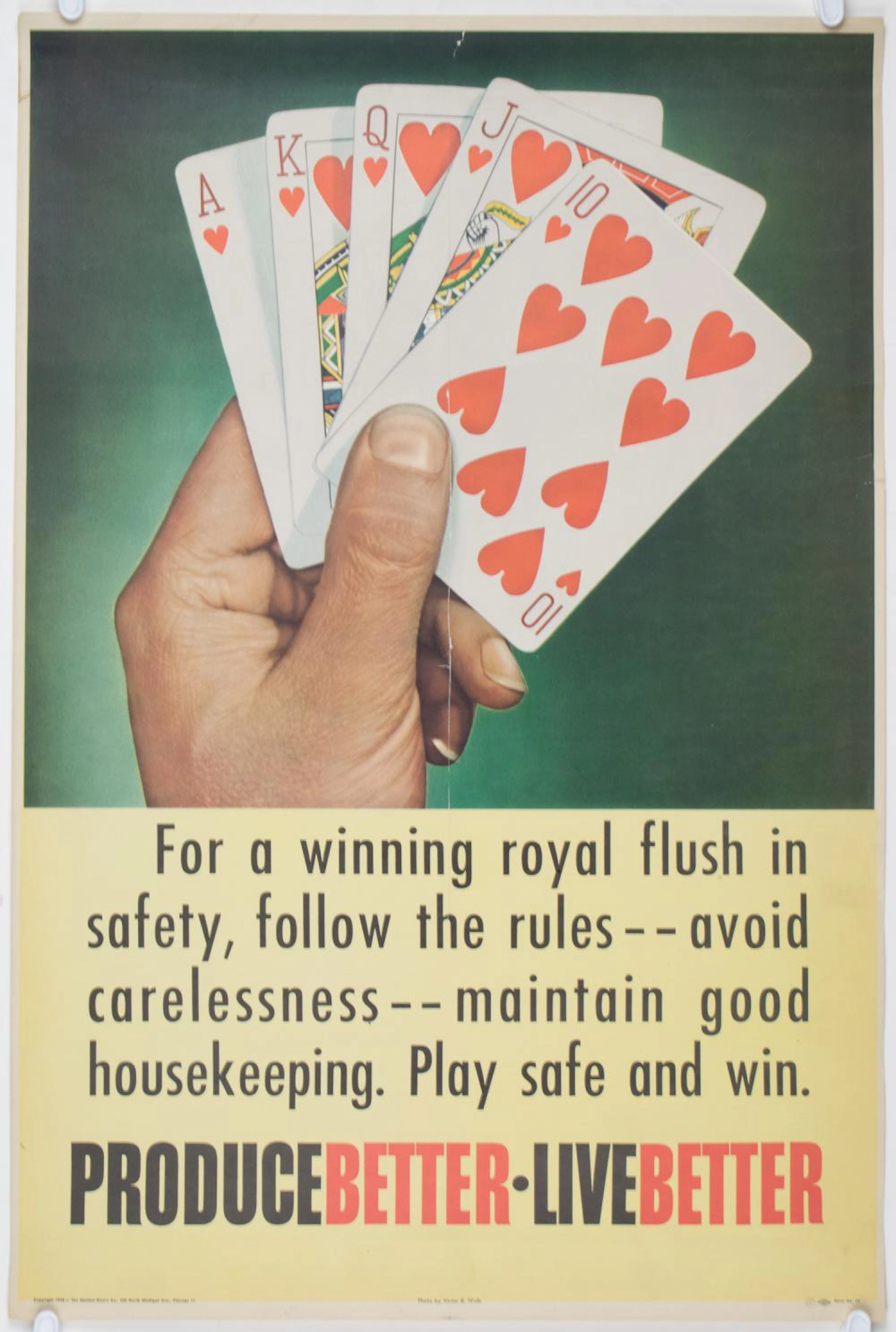 VICTOR WELLS MOTIVATIONAL POSTER, CA. 1948