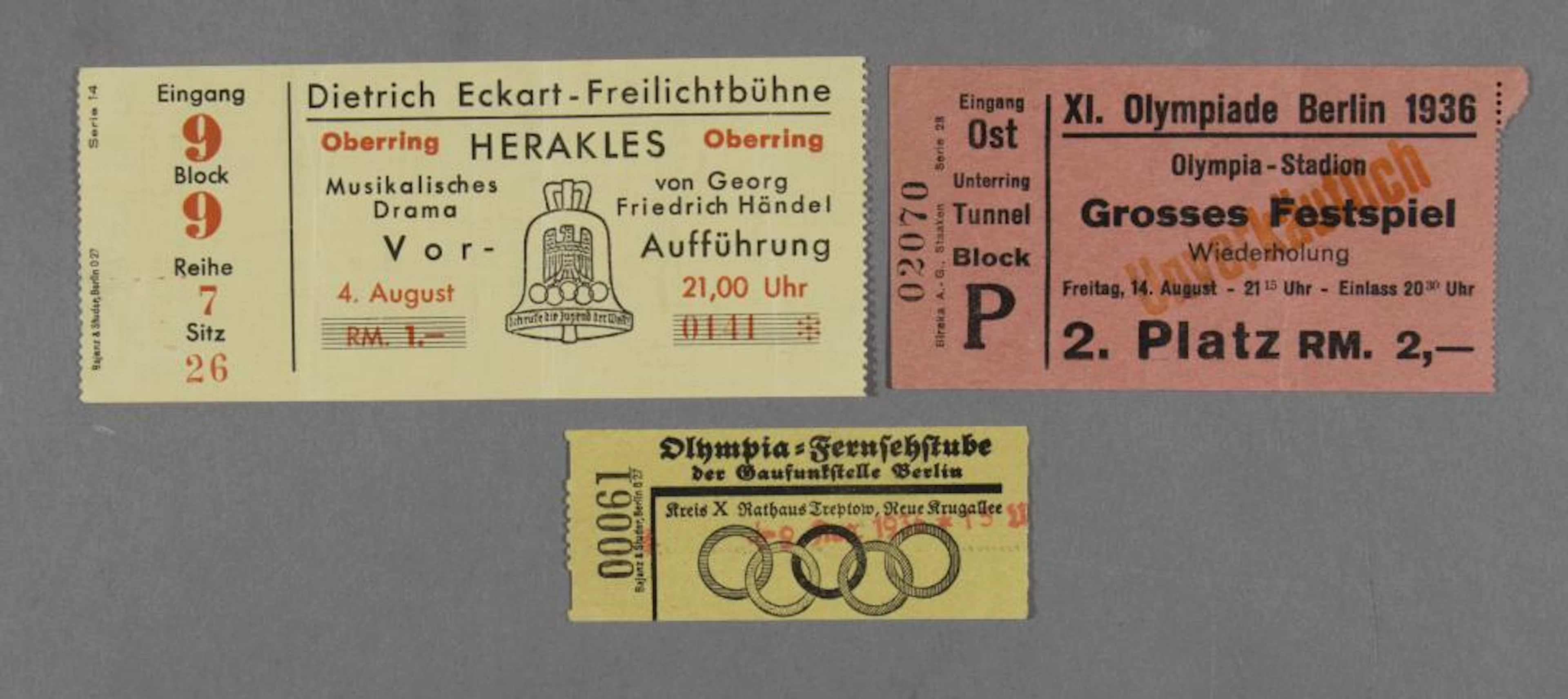 1936 BERLIN OLYMPICS TICKETS