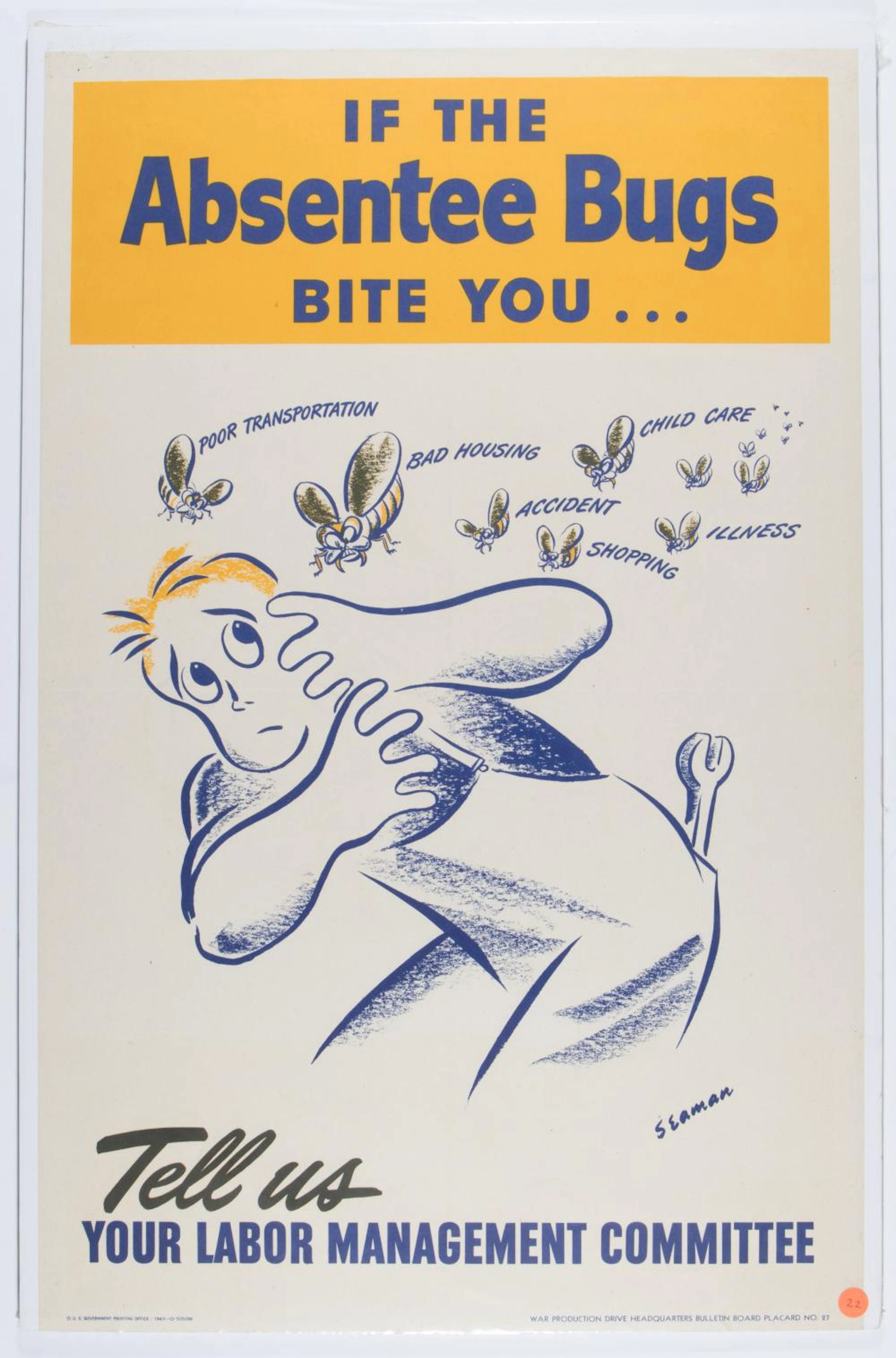 WORLD WAR II LABOR MANAGEMENT POSTER