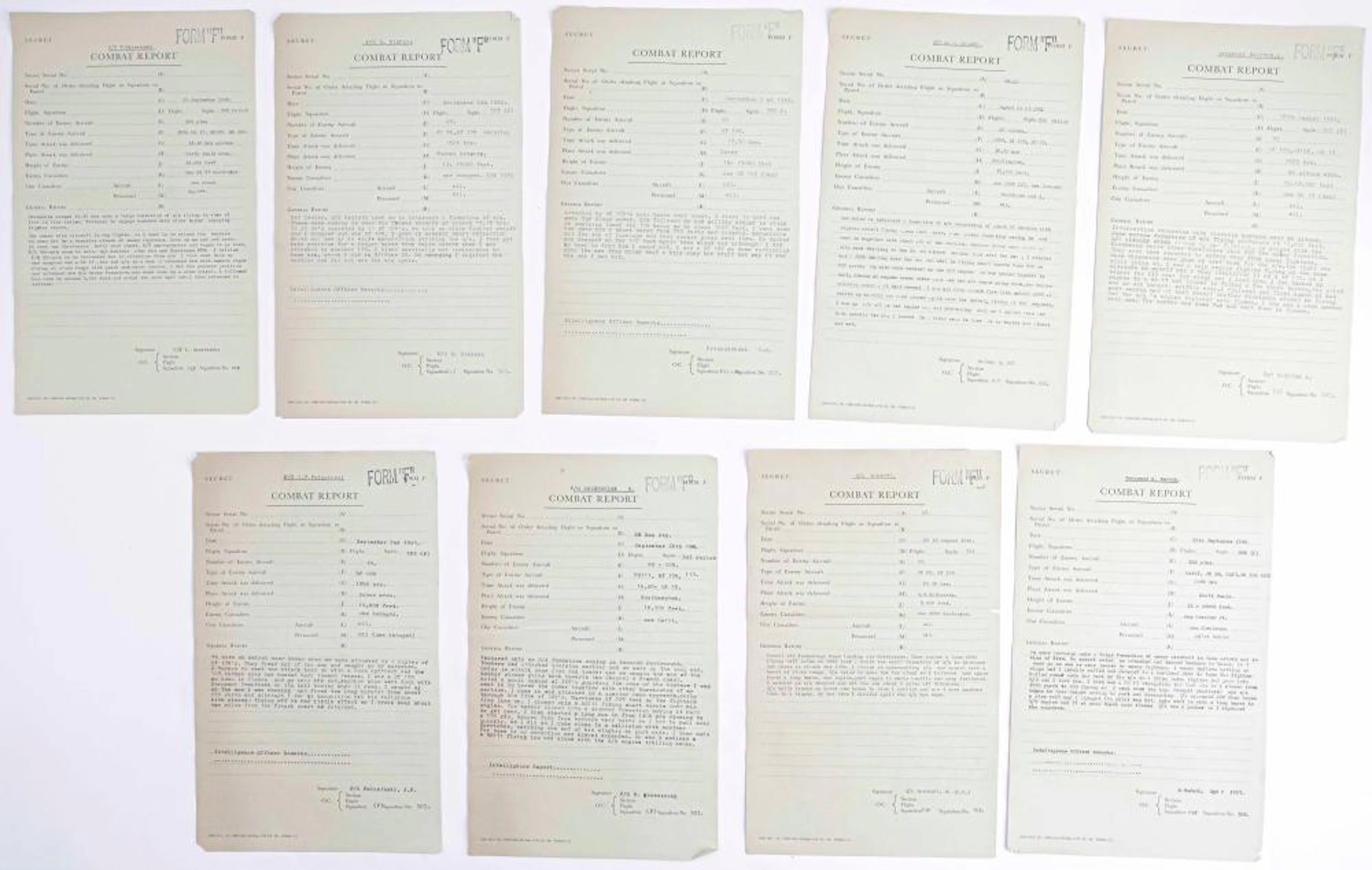 WORLD WAR II POLISH SQUADRON COMBAT REPORTS (9)