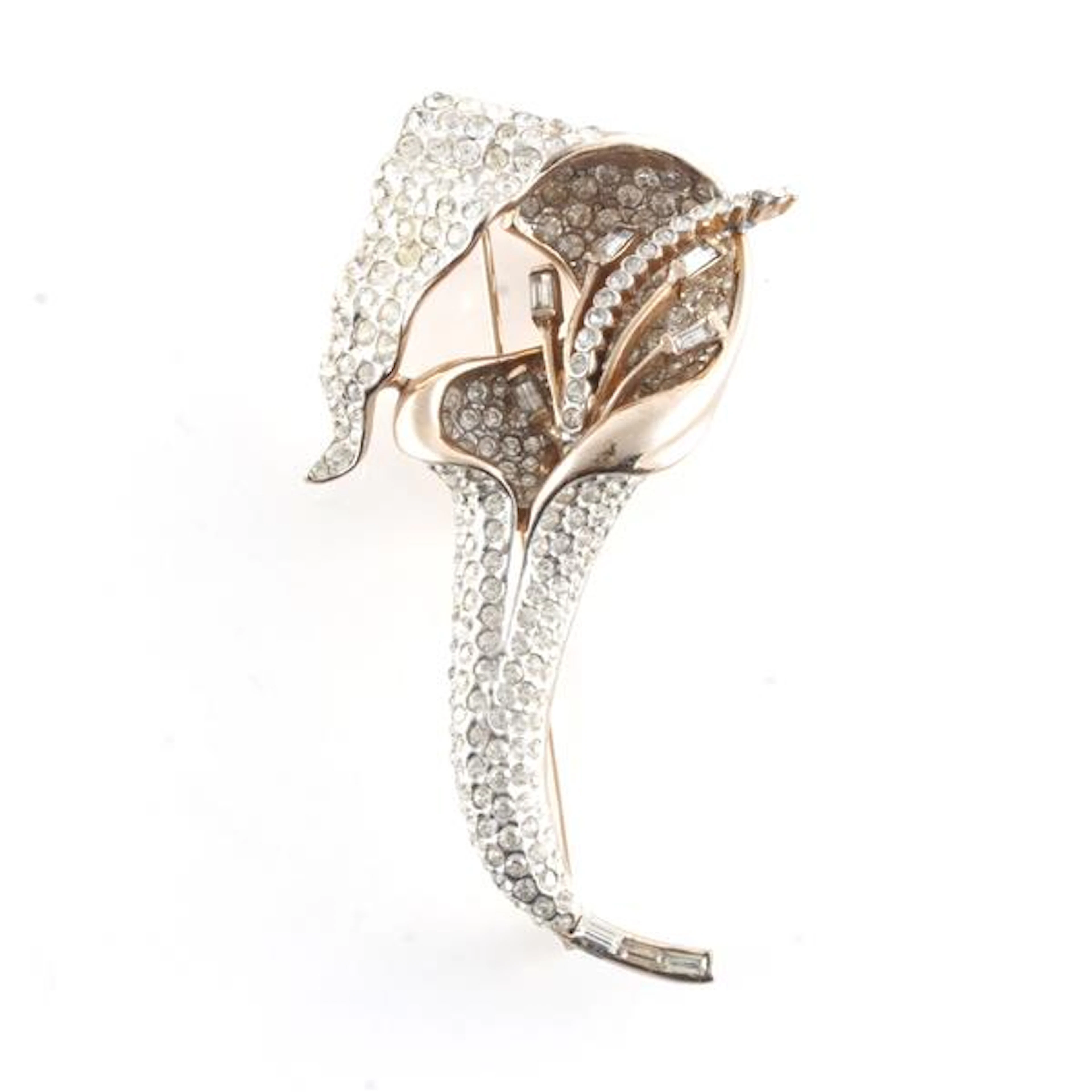 Reja pave set diamante and pave rhinestone calla lily...