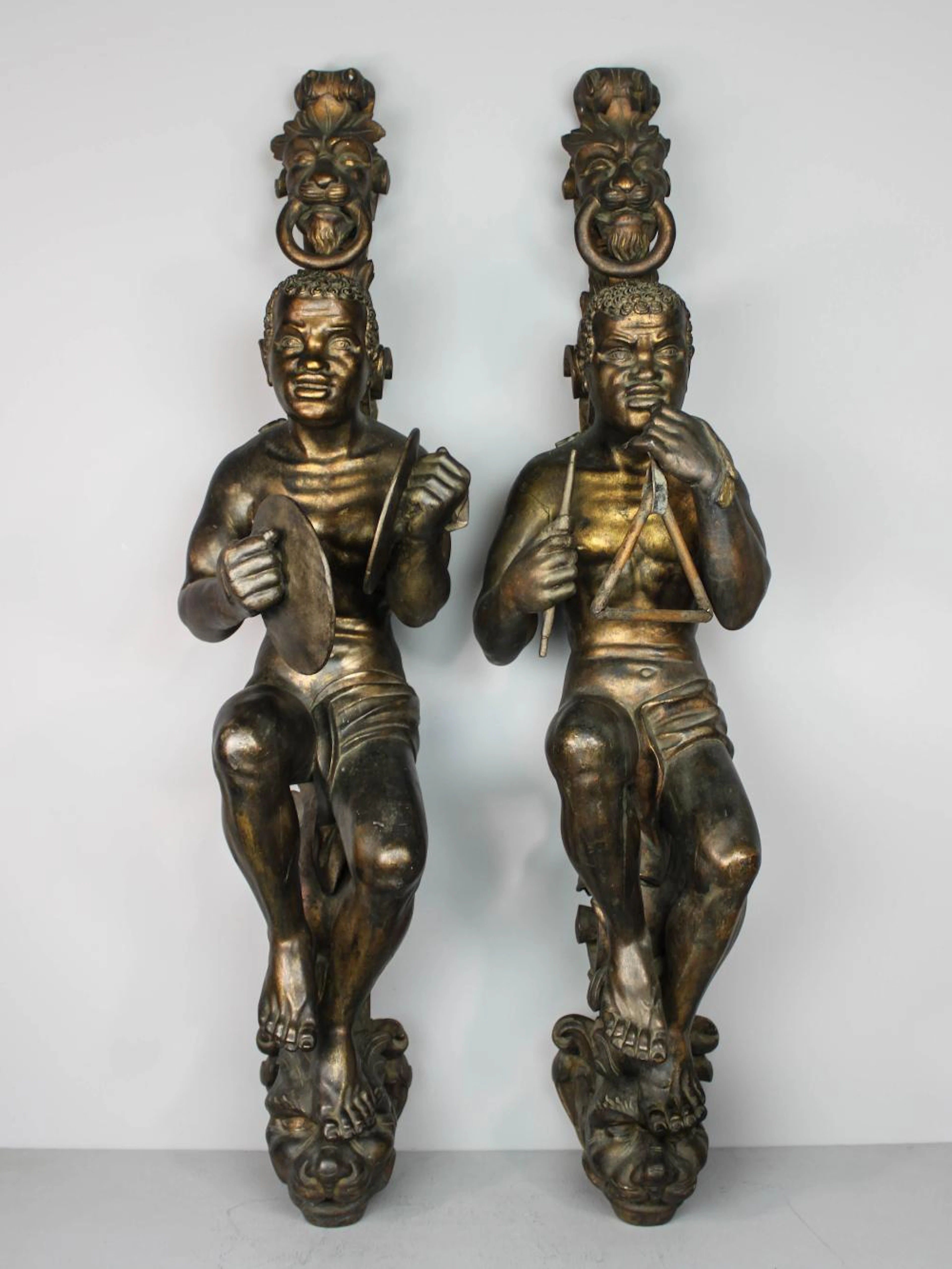Pair of Finely Carved Blackamoor Figures