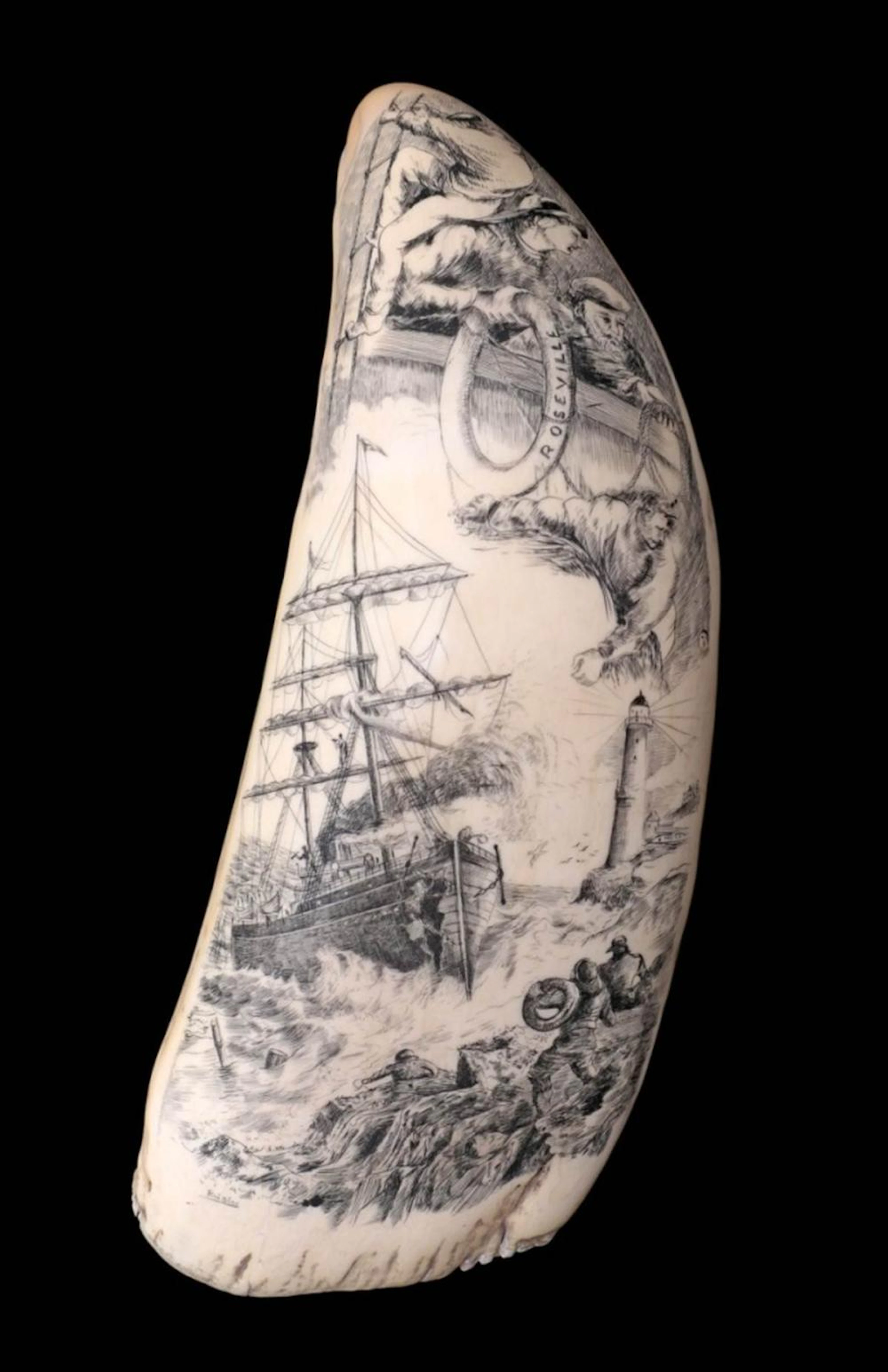 RUI DIAS (20TH CENTURY), "ROSEVILLE" (SCRIMSHAW)
