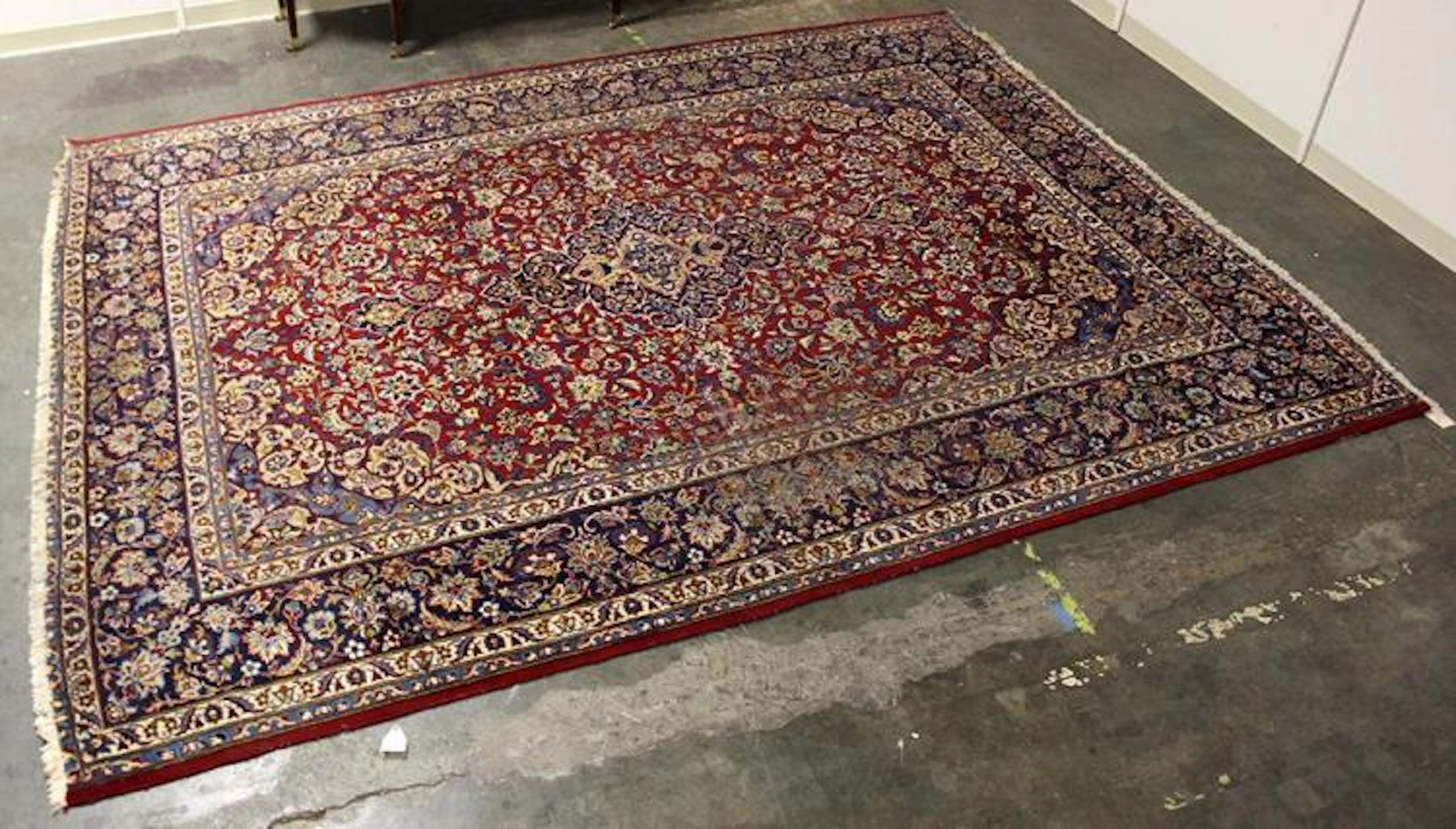 CARPET: HANDWOVEN MASHAD - Wool on a cotton warp with...