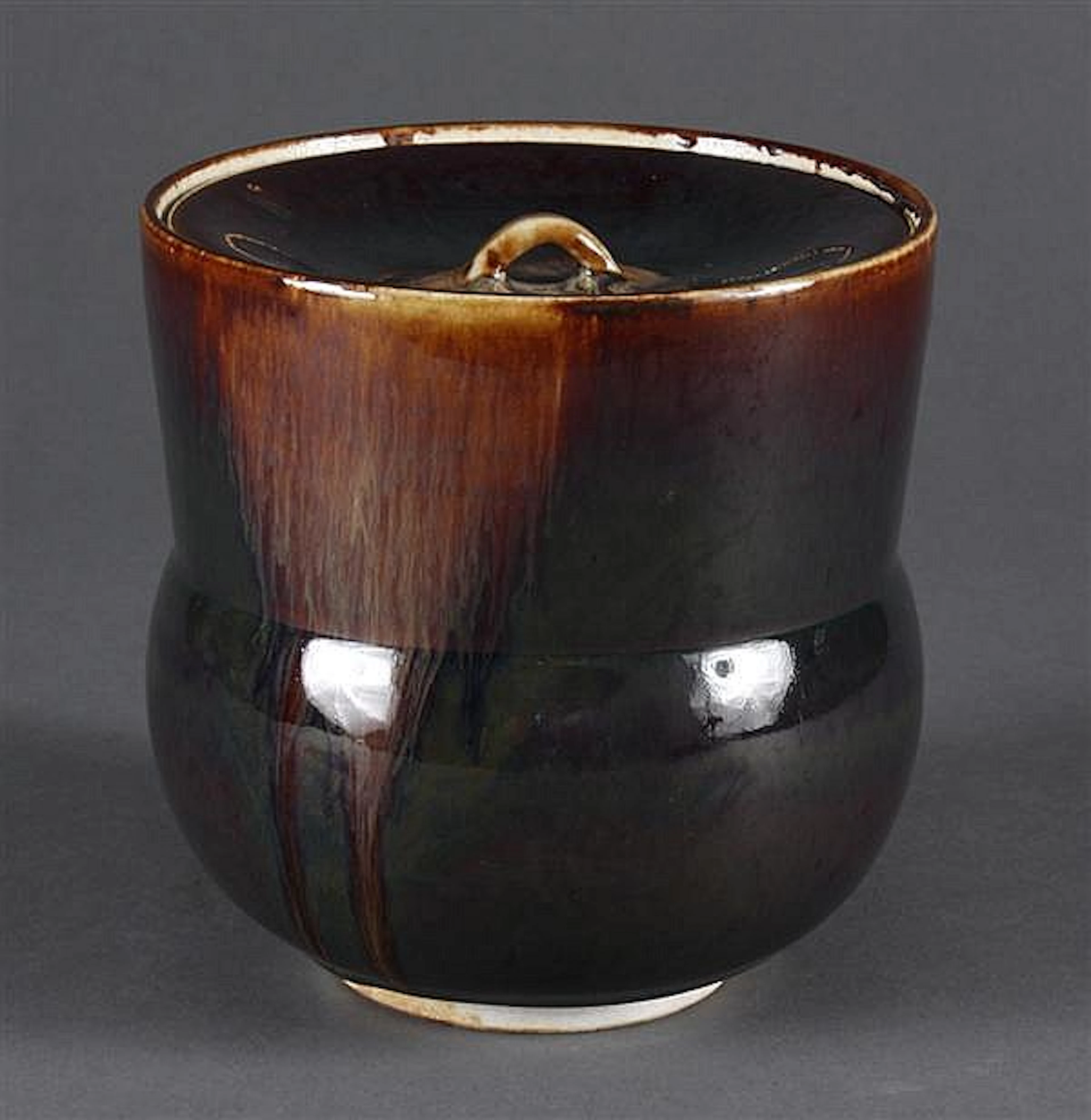 JAPANESE MIZUSASHI (Water Jar) STONEWARE CONTAINER...