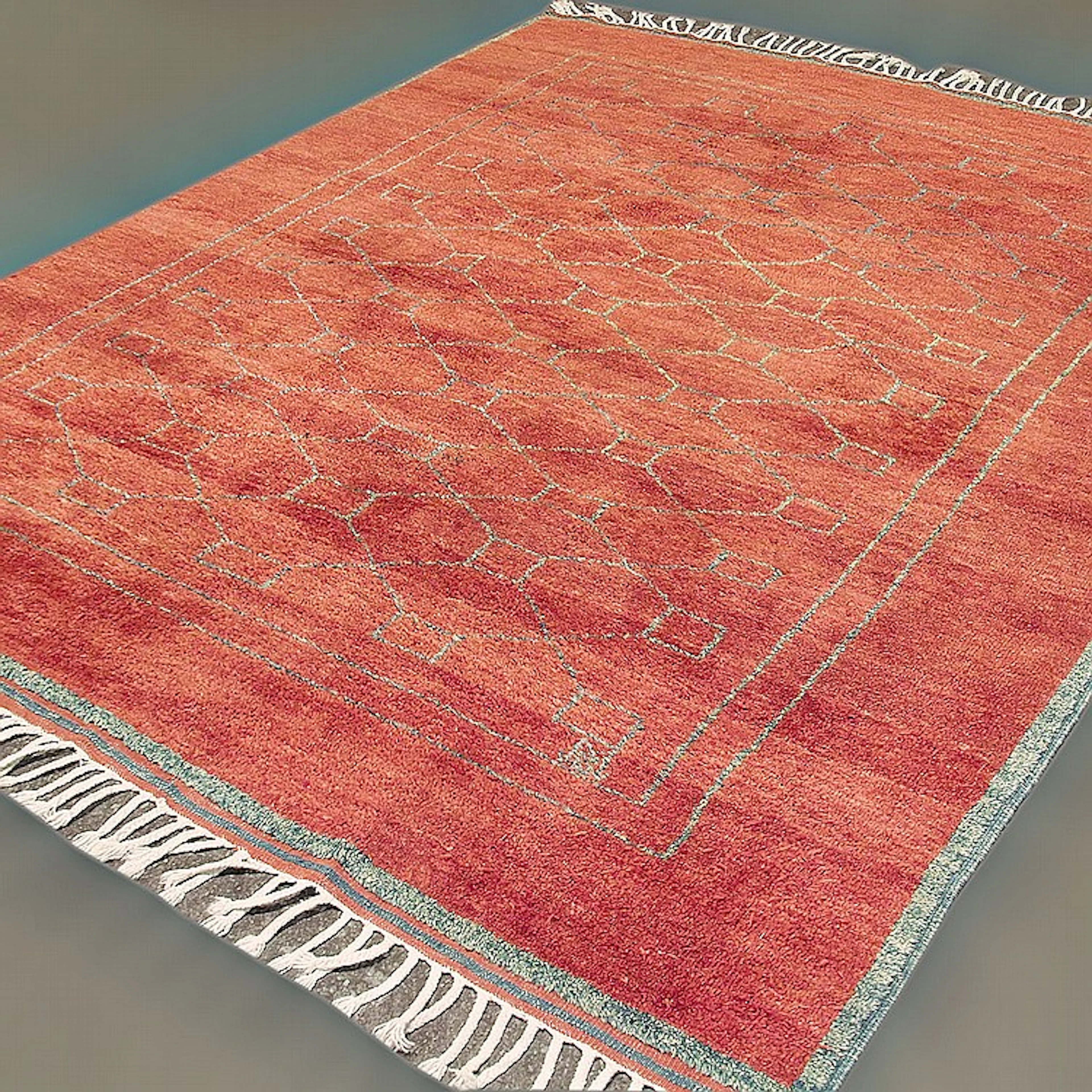 ADDENDUM: CARPET; HANDWOVEN ANDALUSIAN TRIBAL - Wool on a...