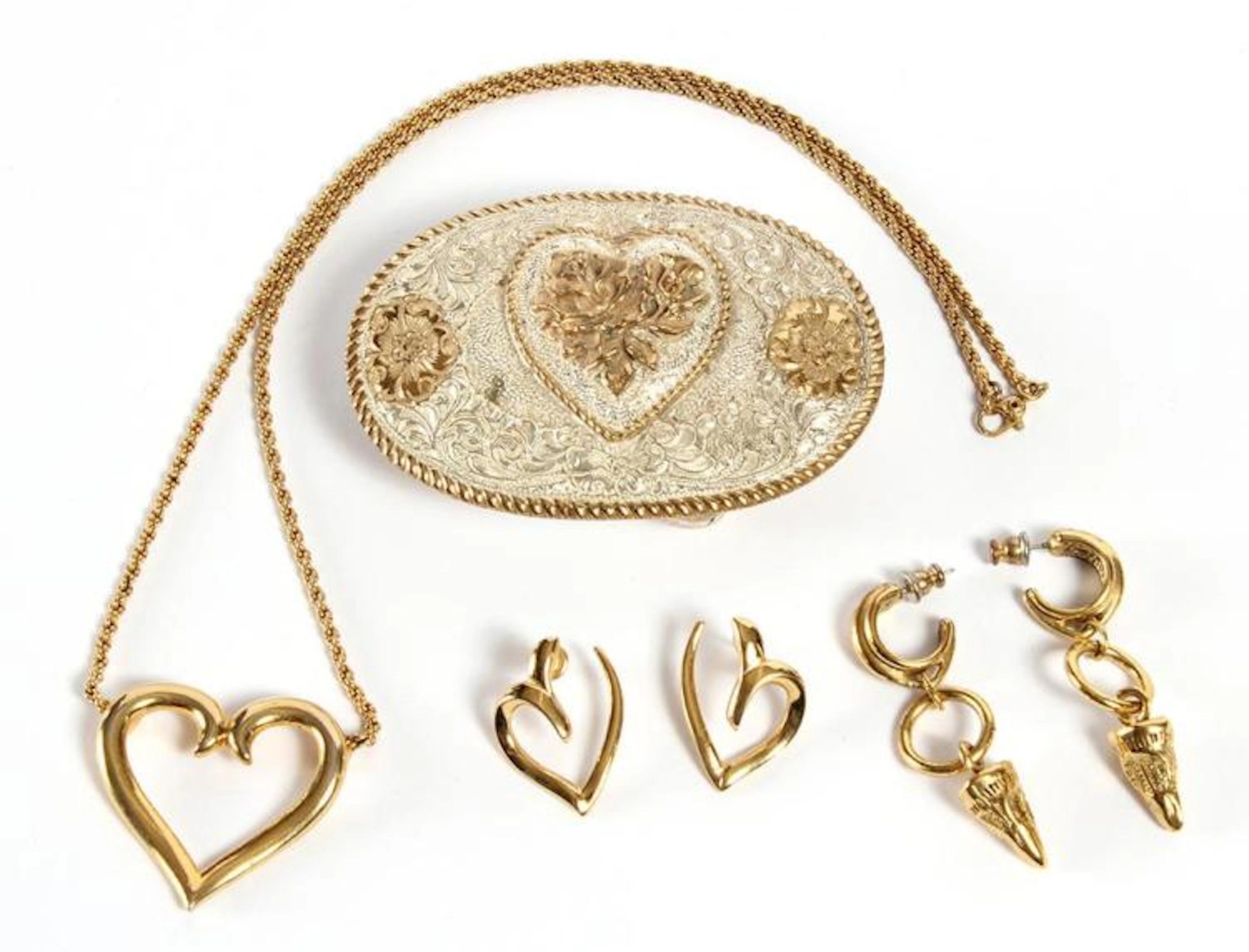 4 PIECES COSTUME JEWELRY - Includes a lady's oval western...