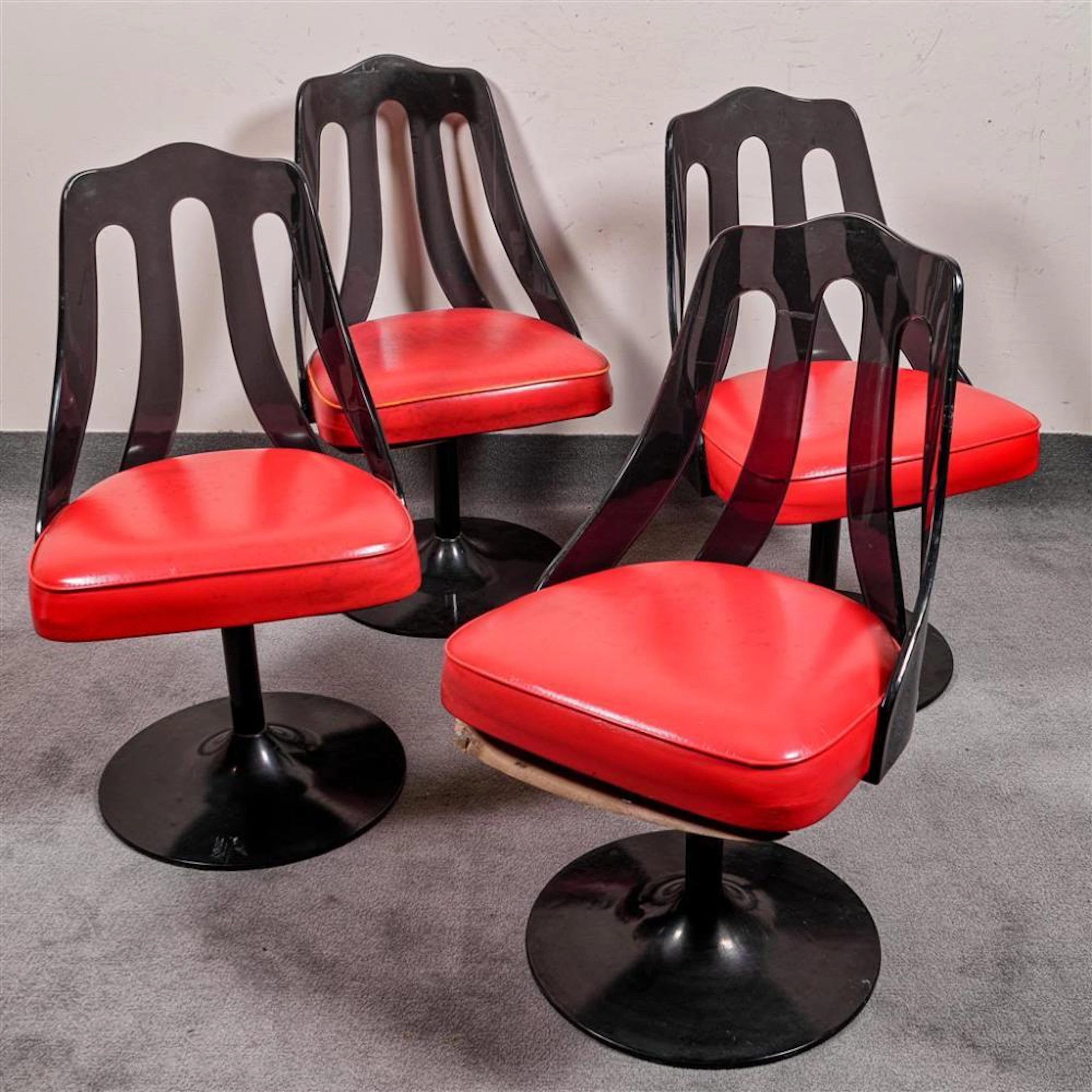 VIRTUE BROTHERS: SET FOUR MODERN SIDE CHAIRS - Vintage...