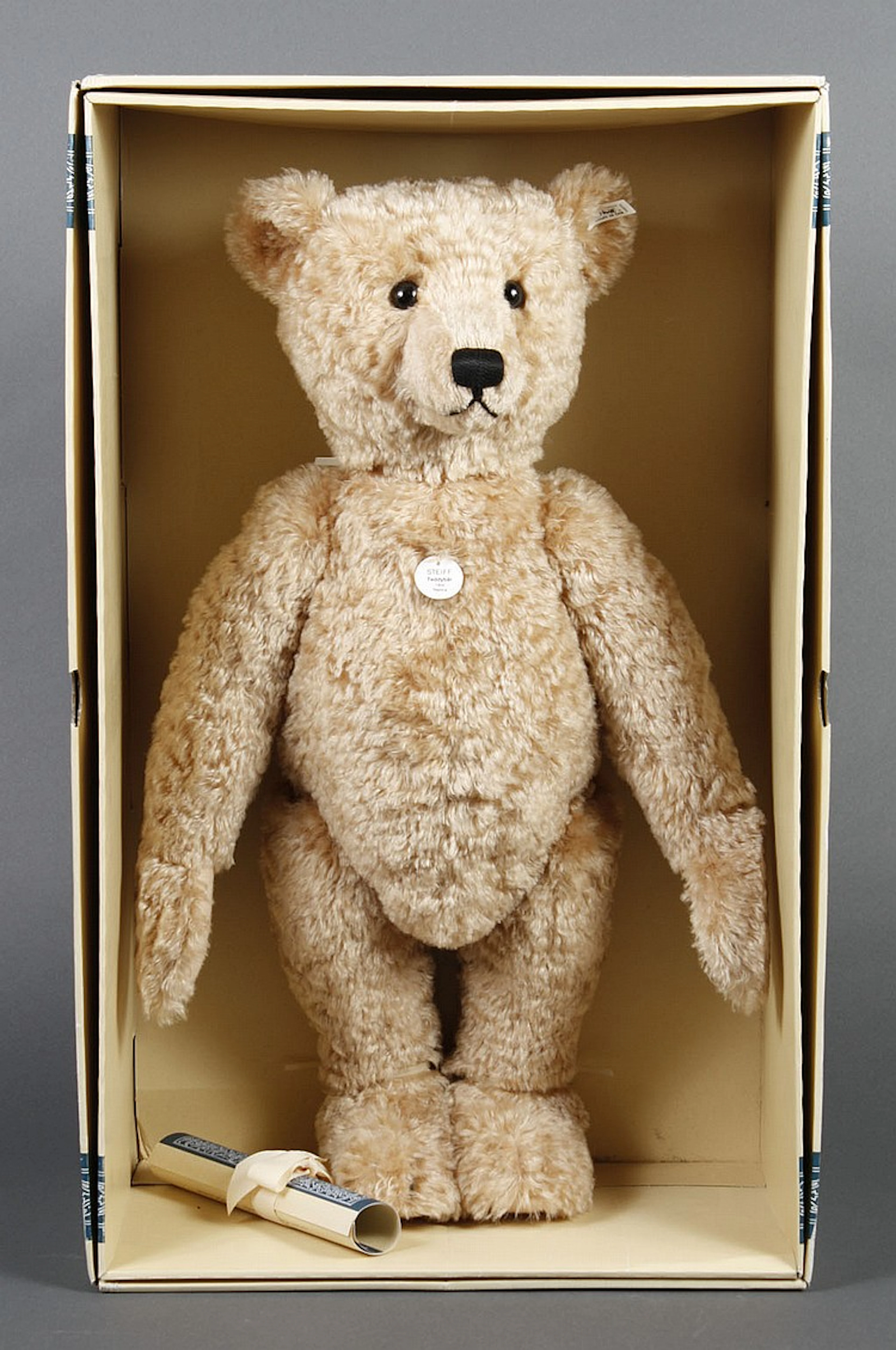 STEIFF TEDDY BEAR 1909 REPLICA BLONDE MOHAIR 65 - Limited...